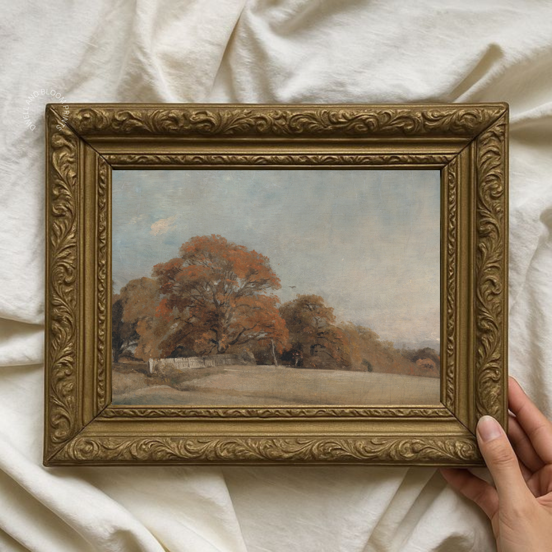 Vintage Fall Landscape Art | Autumn Landscape Oil Painting