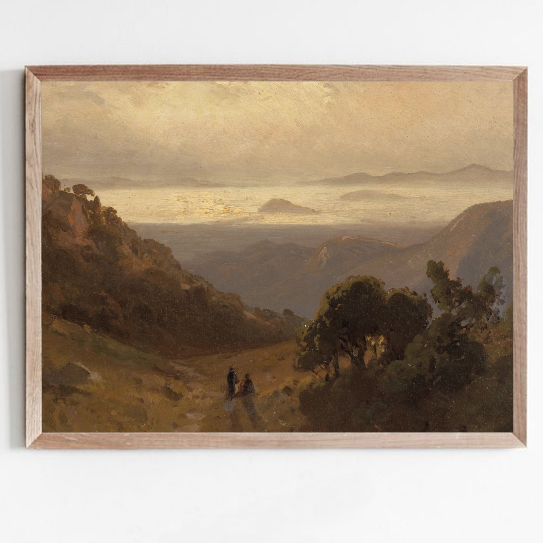 Vintage Moody Landscape Oil Painting | Vintage Fall Landscape Art Print