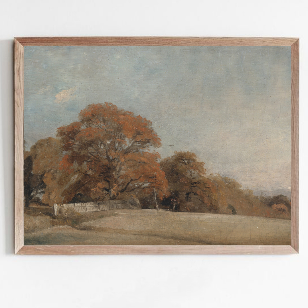 Vintage Fall Landscape Art | Autumn Landscape Oil Painting
