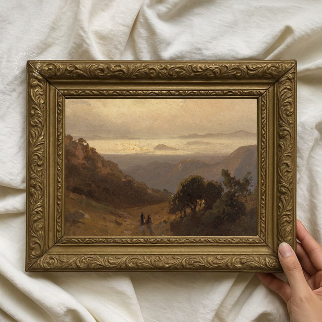 Vintage Moody Landscape Oil Painting | Vintage Fall Landscape Art Print