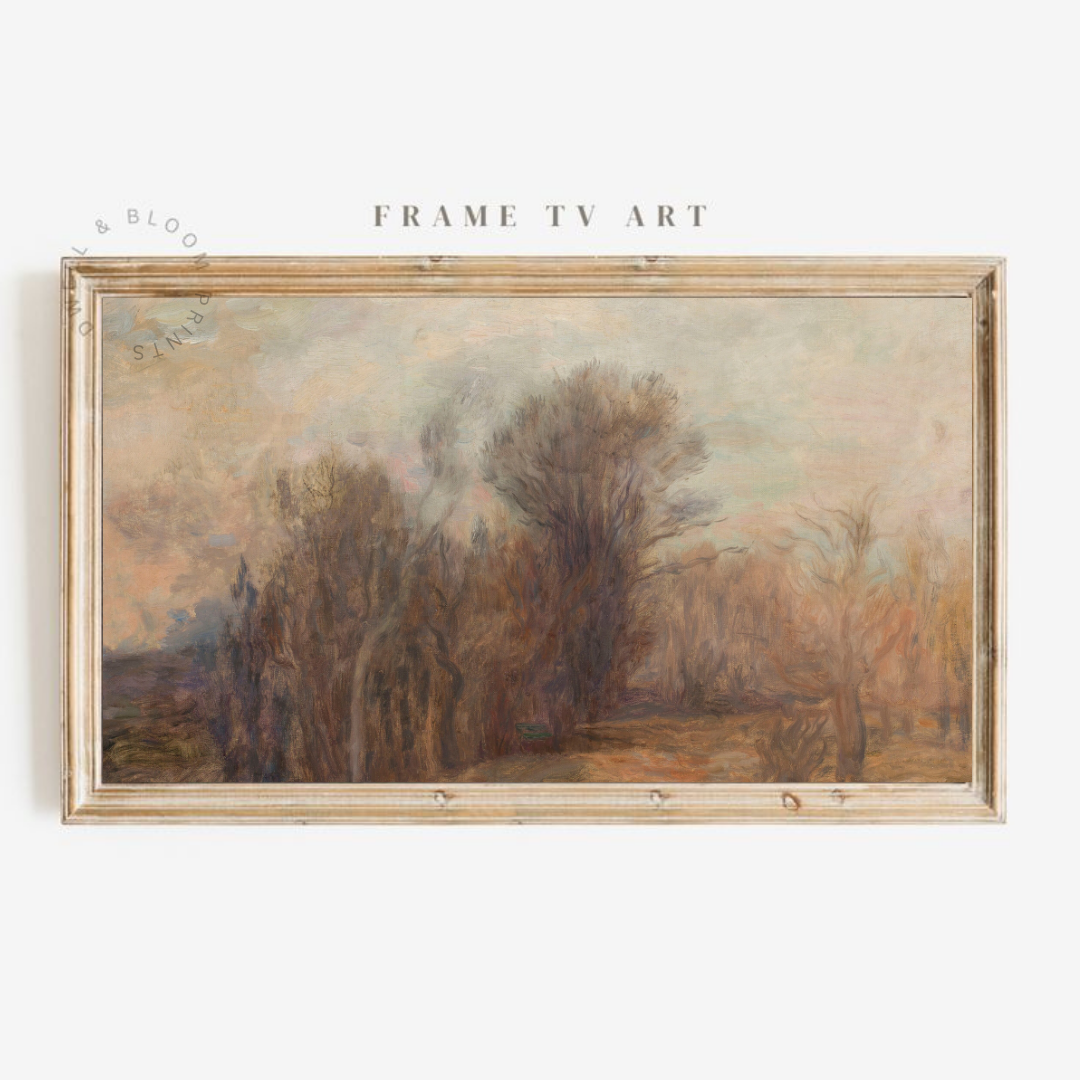 Samsung Frame TV Art | Muted Vintage Landscape Painting