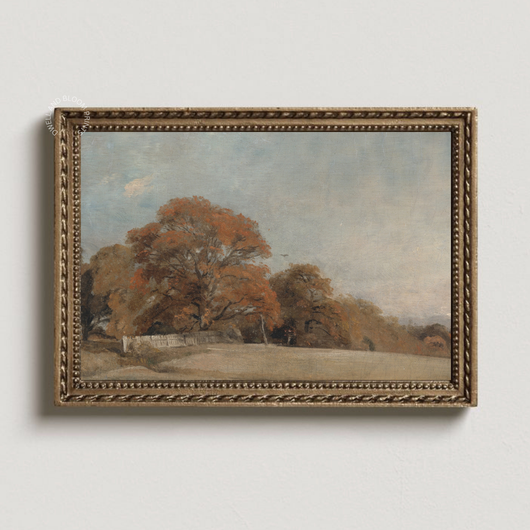 Vintage Fall Landscape Art | Autumn Landscape Oil Painting