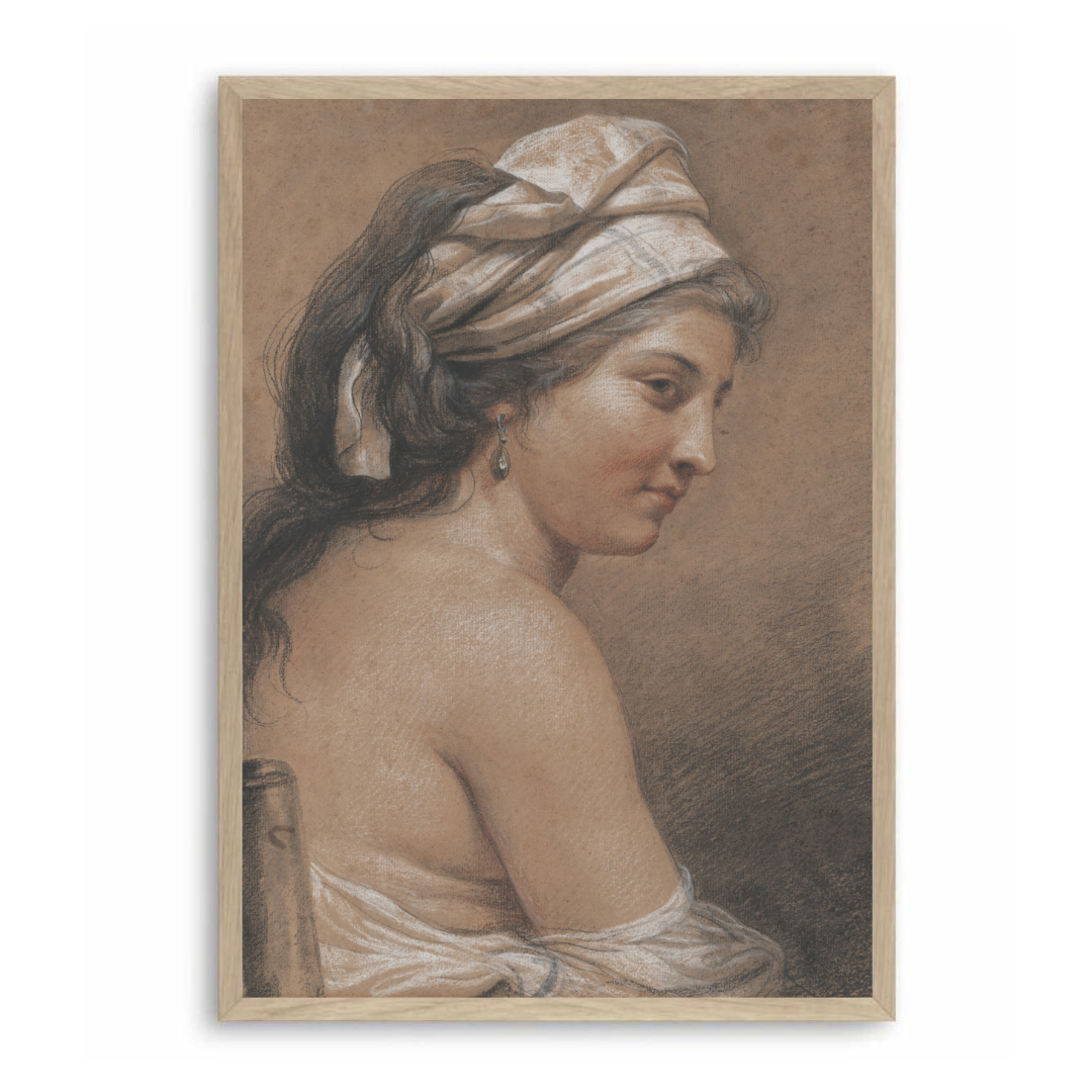 Antique Female Portrait Print | Vintage Farmhouse Wall Art