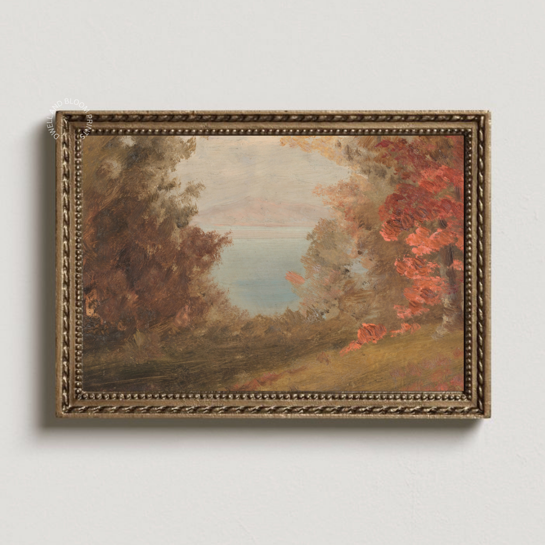 Vintage Fall Landscape Art | Vintage Autumn Printable Art