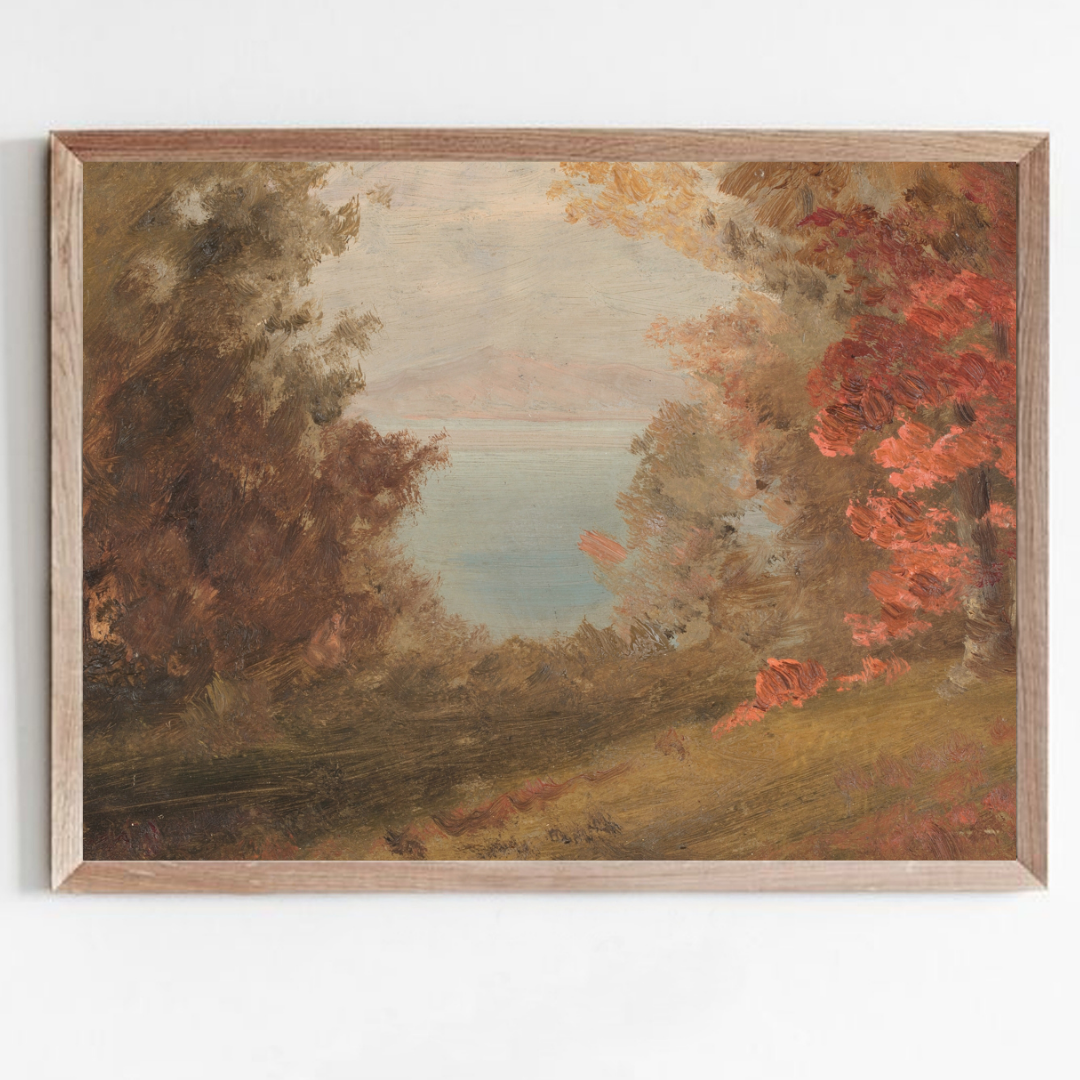 Vintage Fall Landscape Art | Vintage Autumn Printable Art