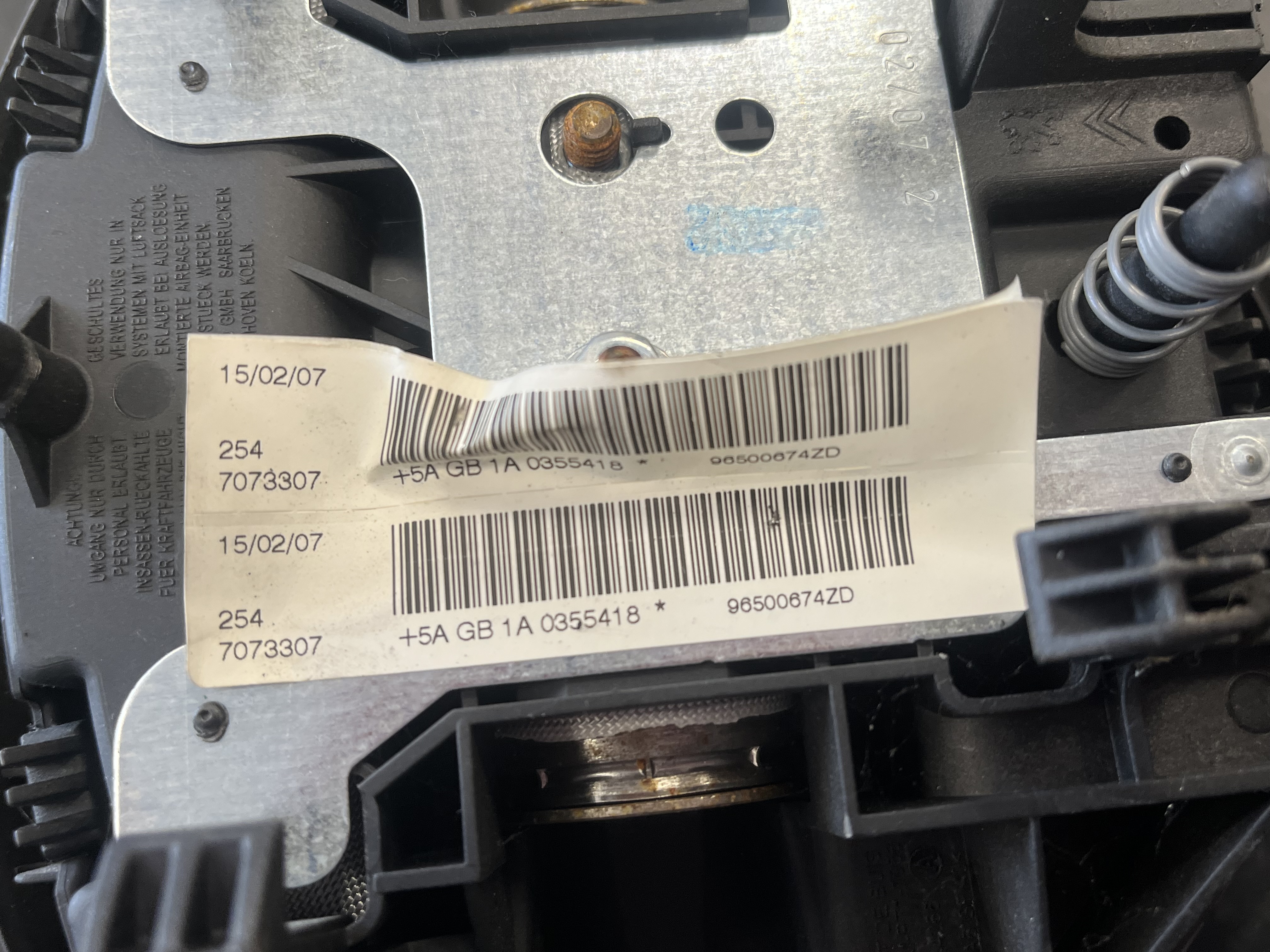 Airbag Peugeot 207 96500674ZD