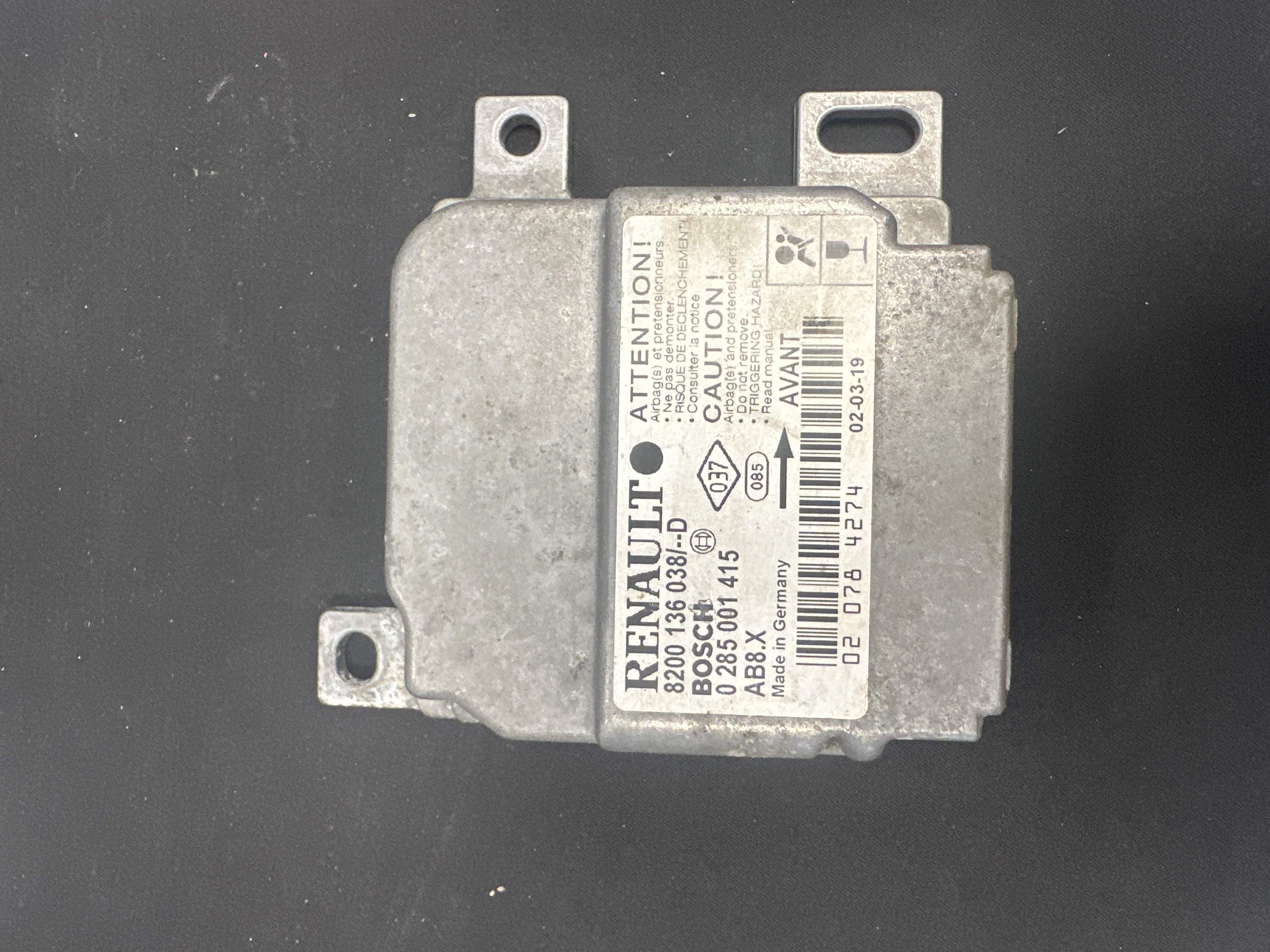 8200136038 CALCULATEUR D'AIRBAG RENAULT CLIO 2