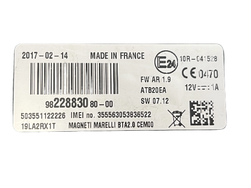 Module électronique Bluetooth PSA Citroën c4 9822883080