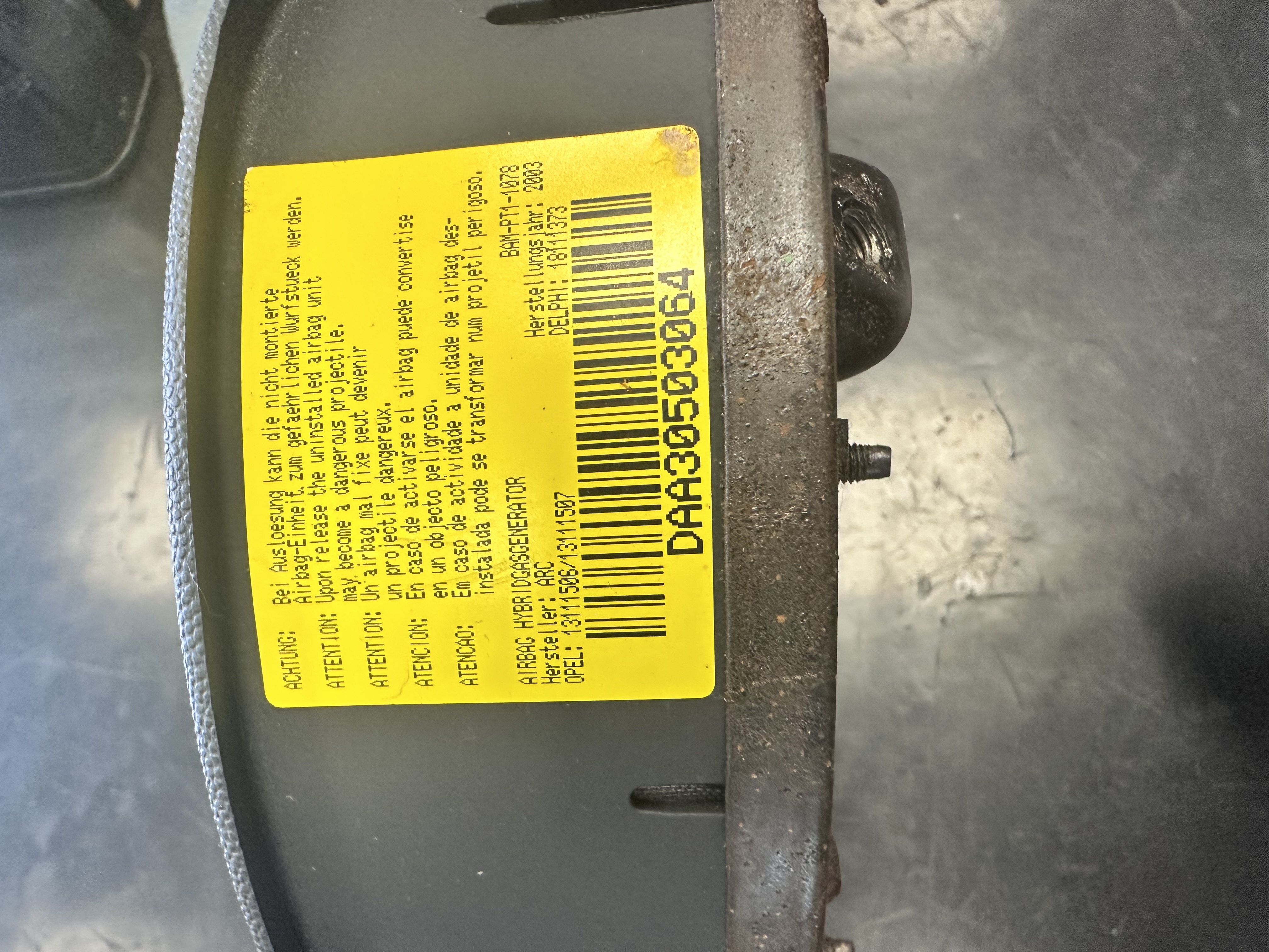 Airbag Opel Corsa C 13111506