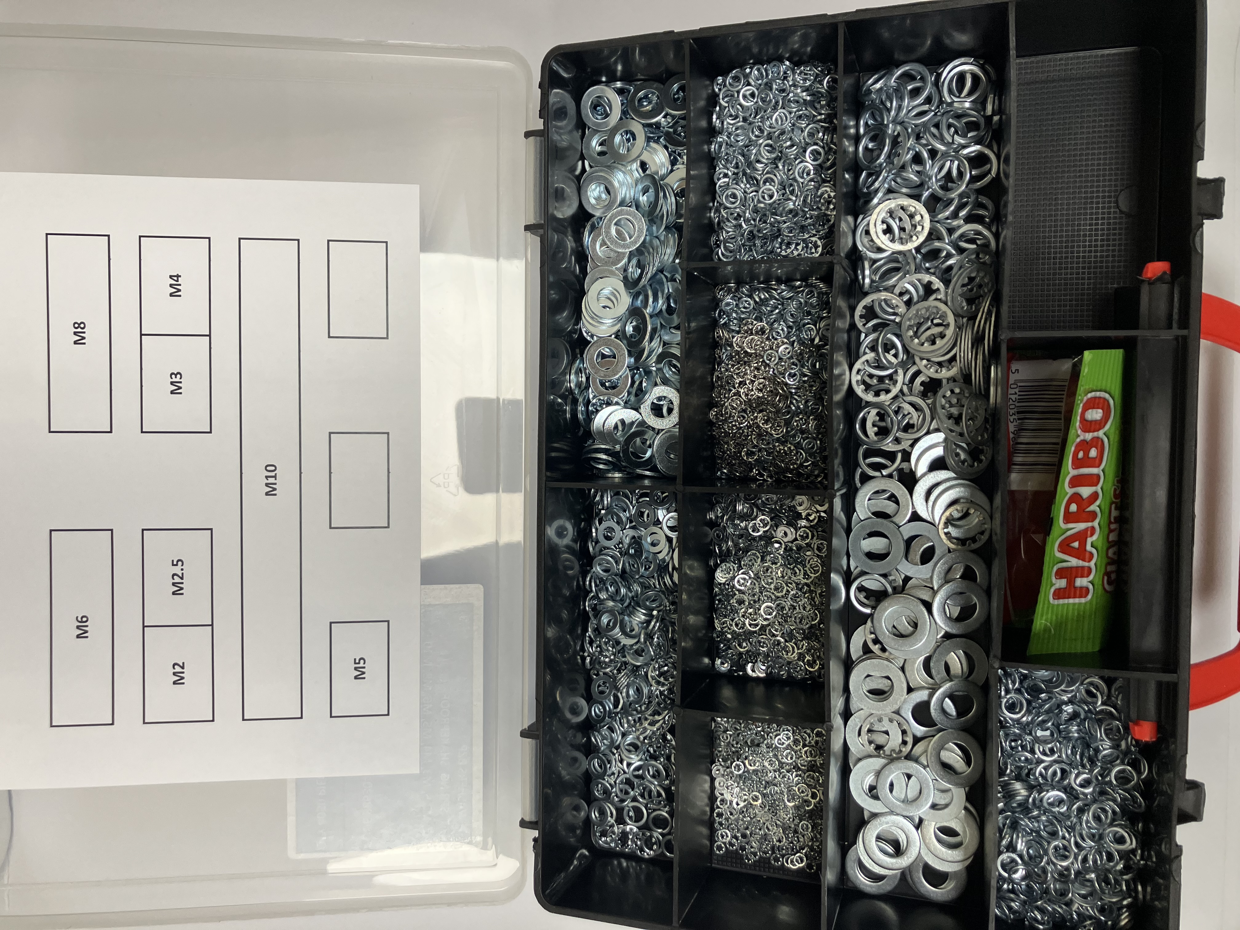 KIT FLAT, SPRING, SHAKEPROOF WASHERS BZP -  P/N 8863040 (4050 PIECES)