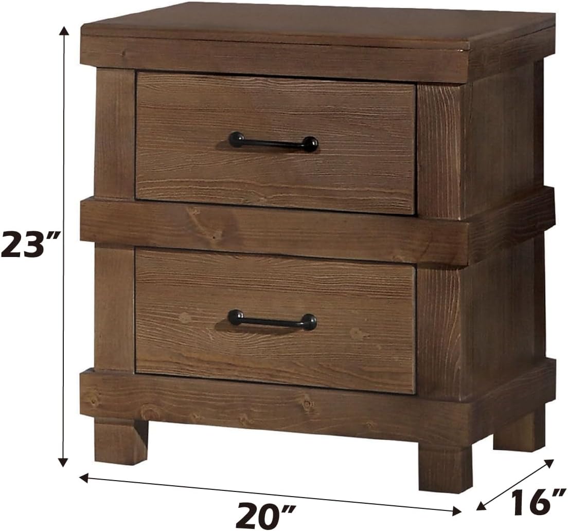 Furniture Adams Wood Nightstand in Antique Oak