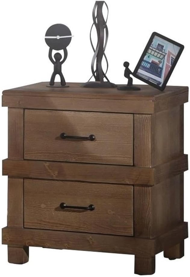 Furniture Adams Wood Nightstand in Antique Oak