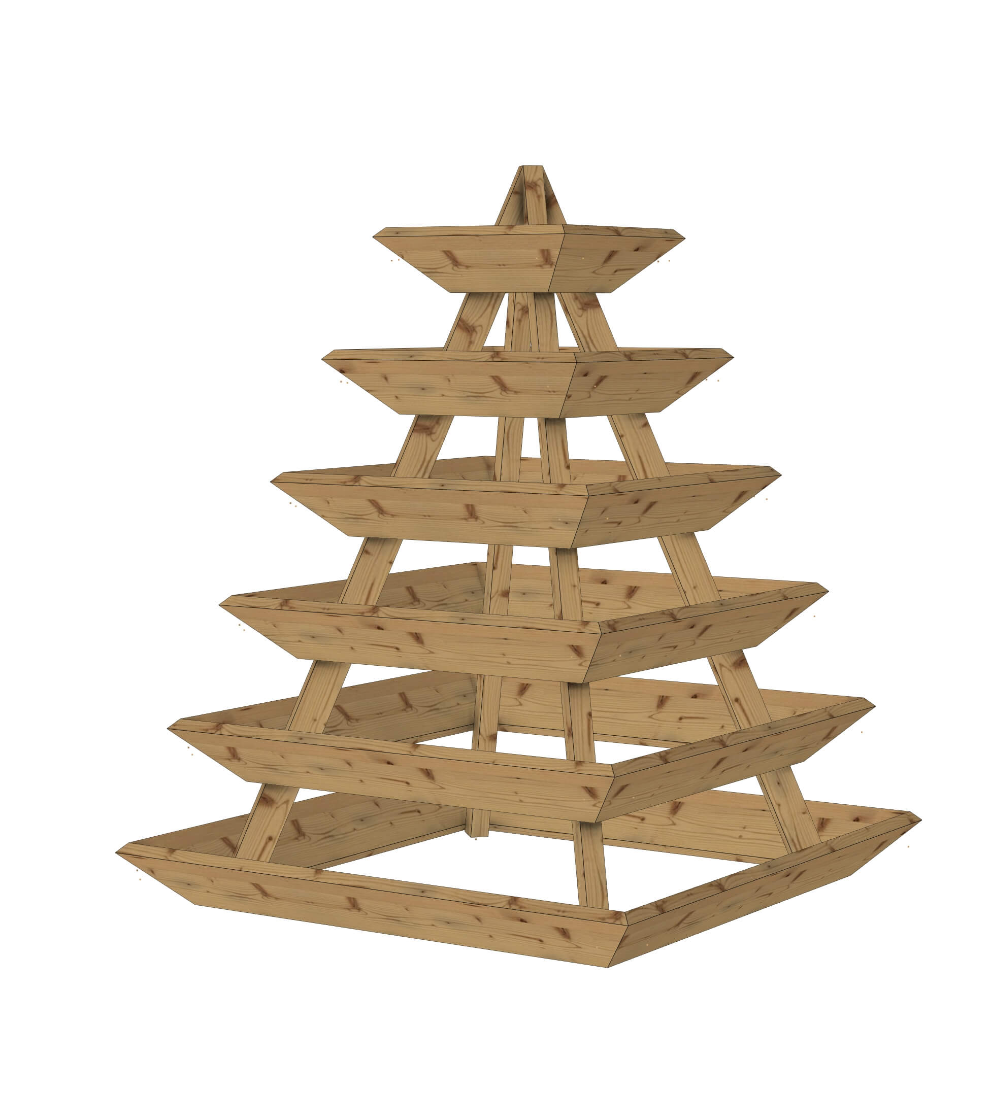 Jardinière en bois : Pyramide Végétale 1.15x1.42m