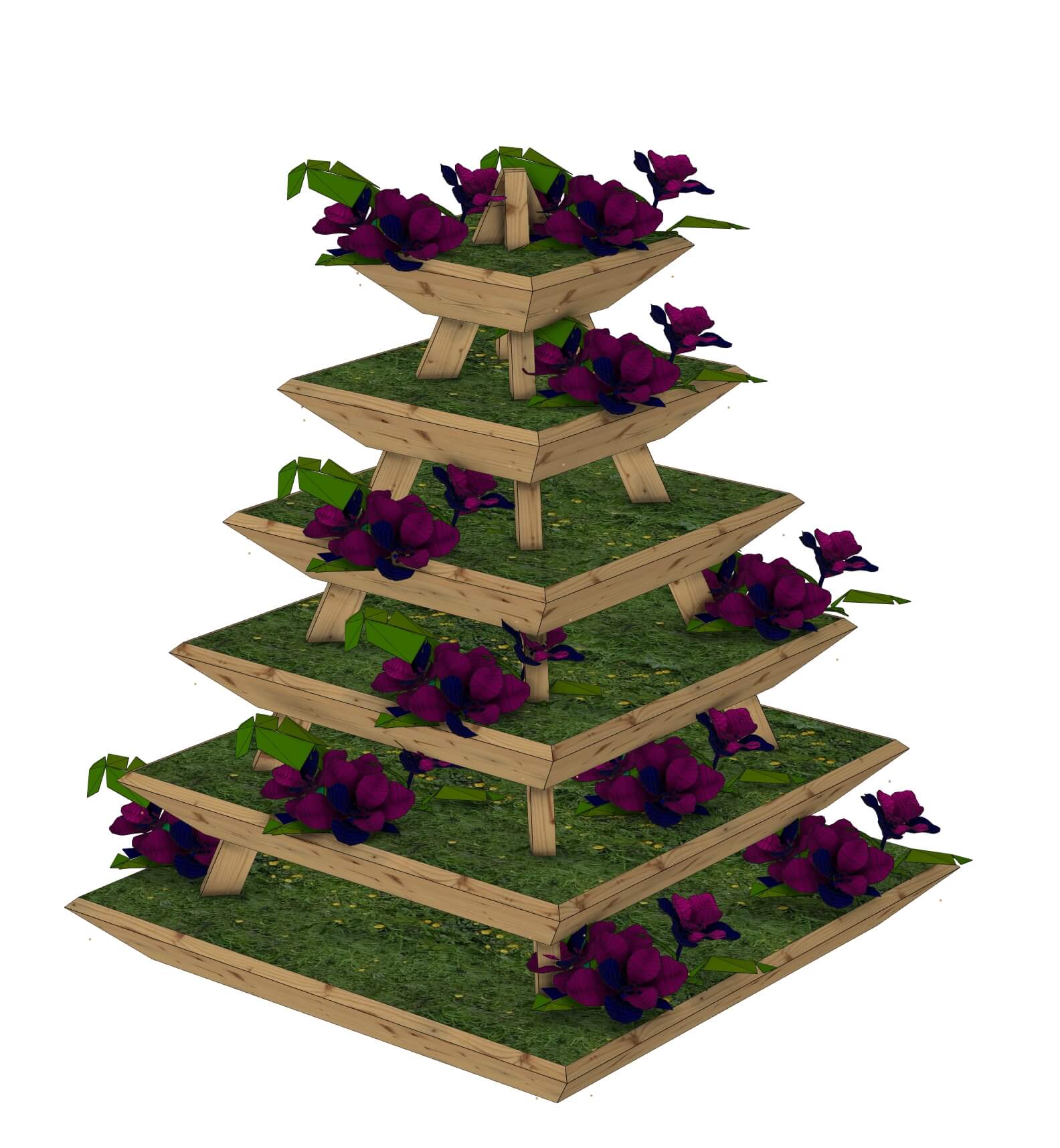 Jardinière en bois : Pyramide Végétale 1.15x1.42m