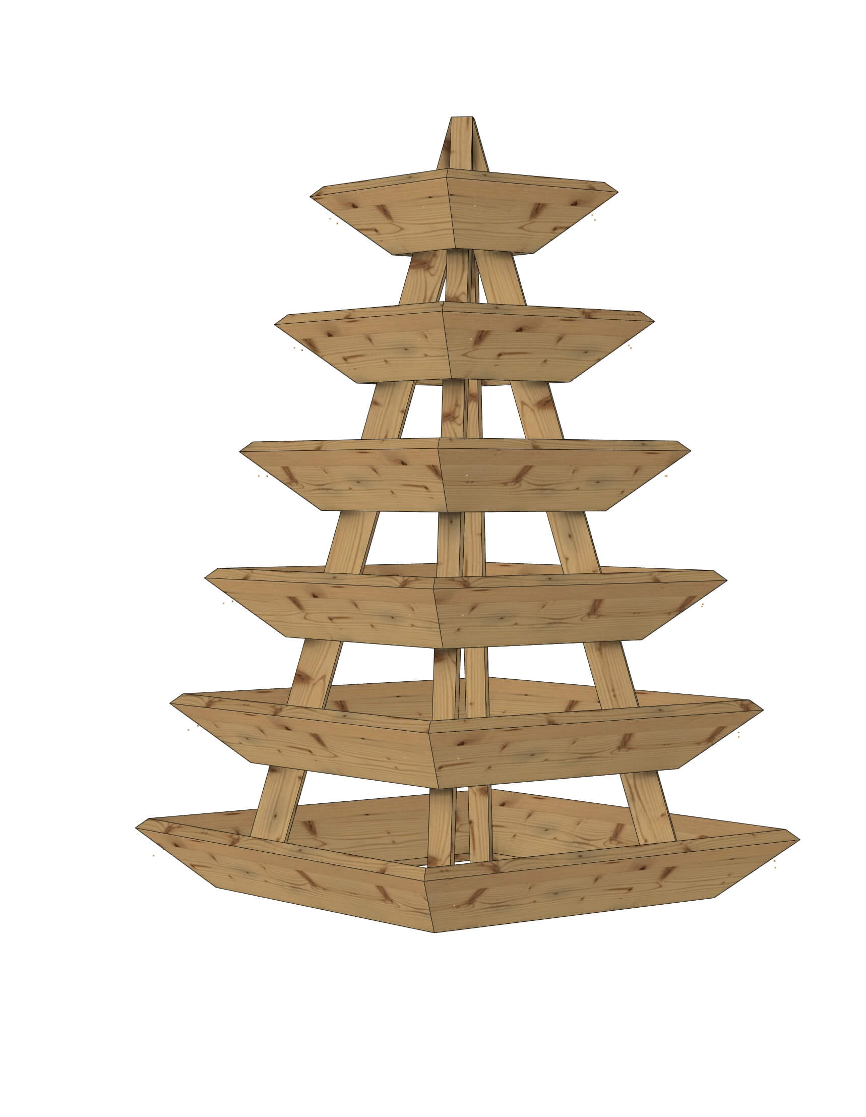 Jardinière en bois : Pyramide Végétale 0.85x1.4m