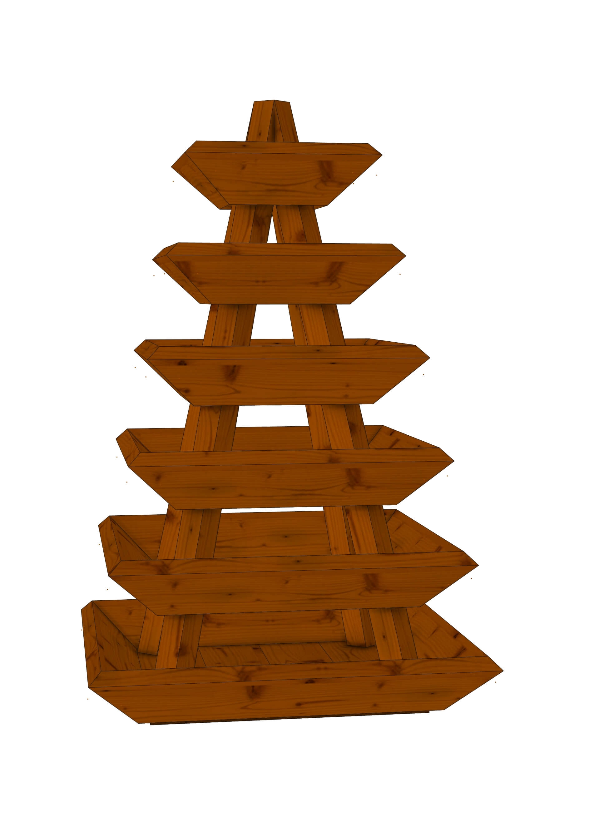 Jardinière en bois : Pyramide Végétale 0.6x0.95m
