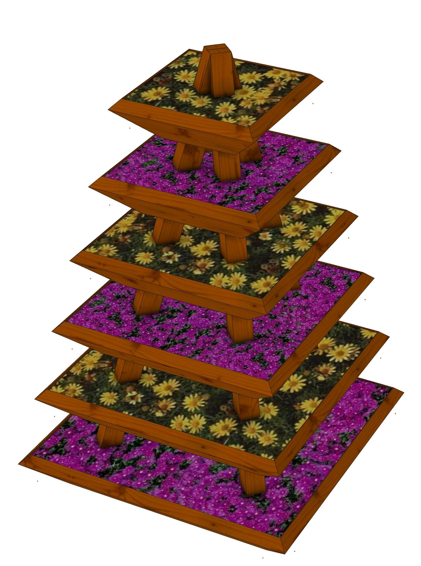 Jardinière en bois : Pyramide Végétale 0.6x0.95m
