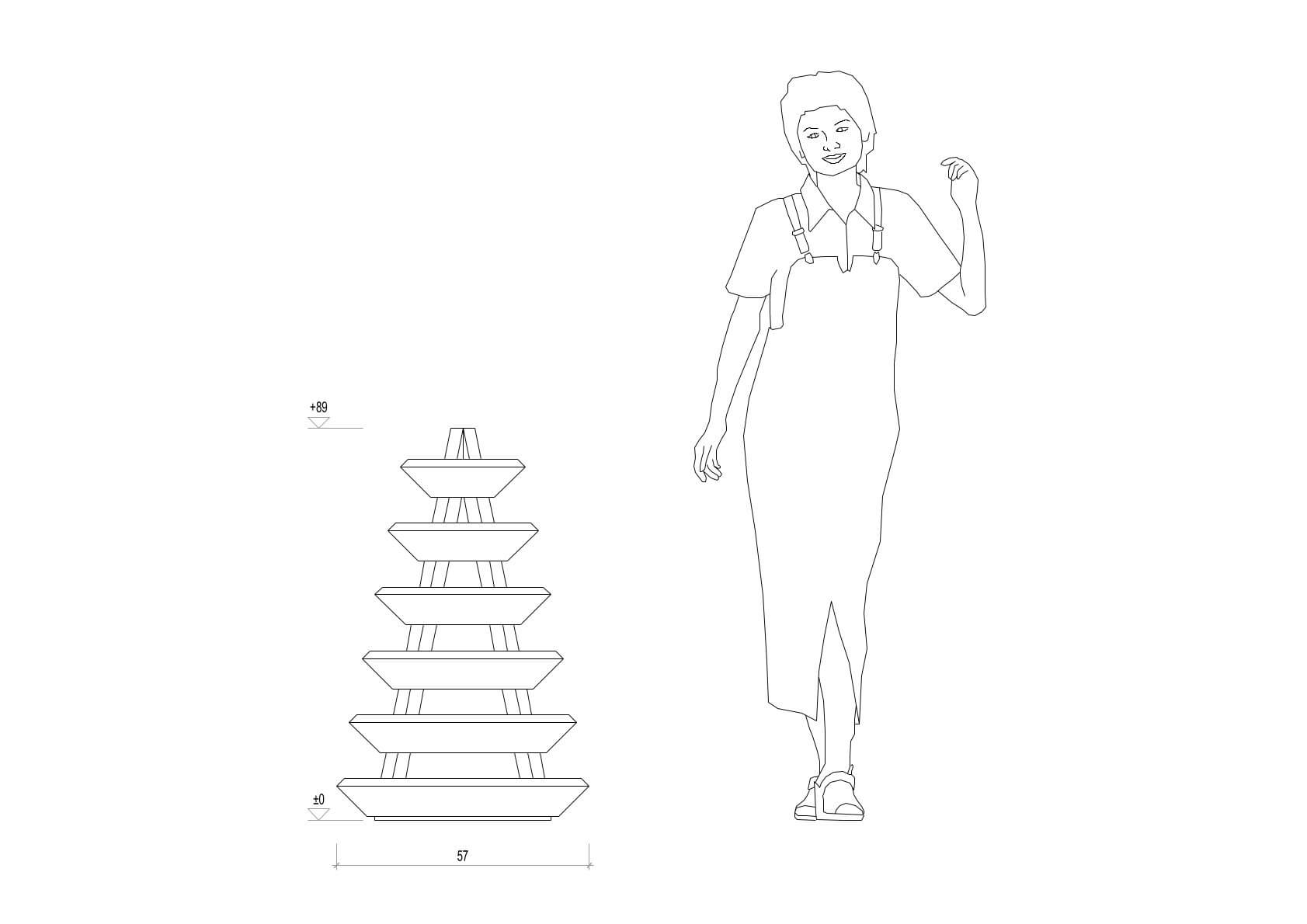 Jardinière en bois : Pyramide Végétale 0.6x0.95m