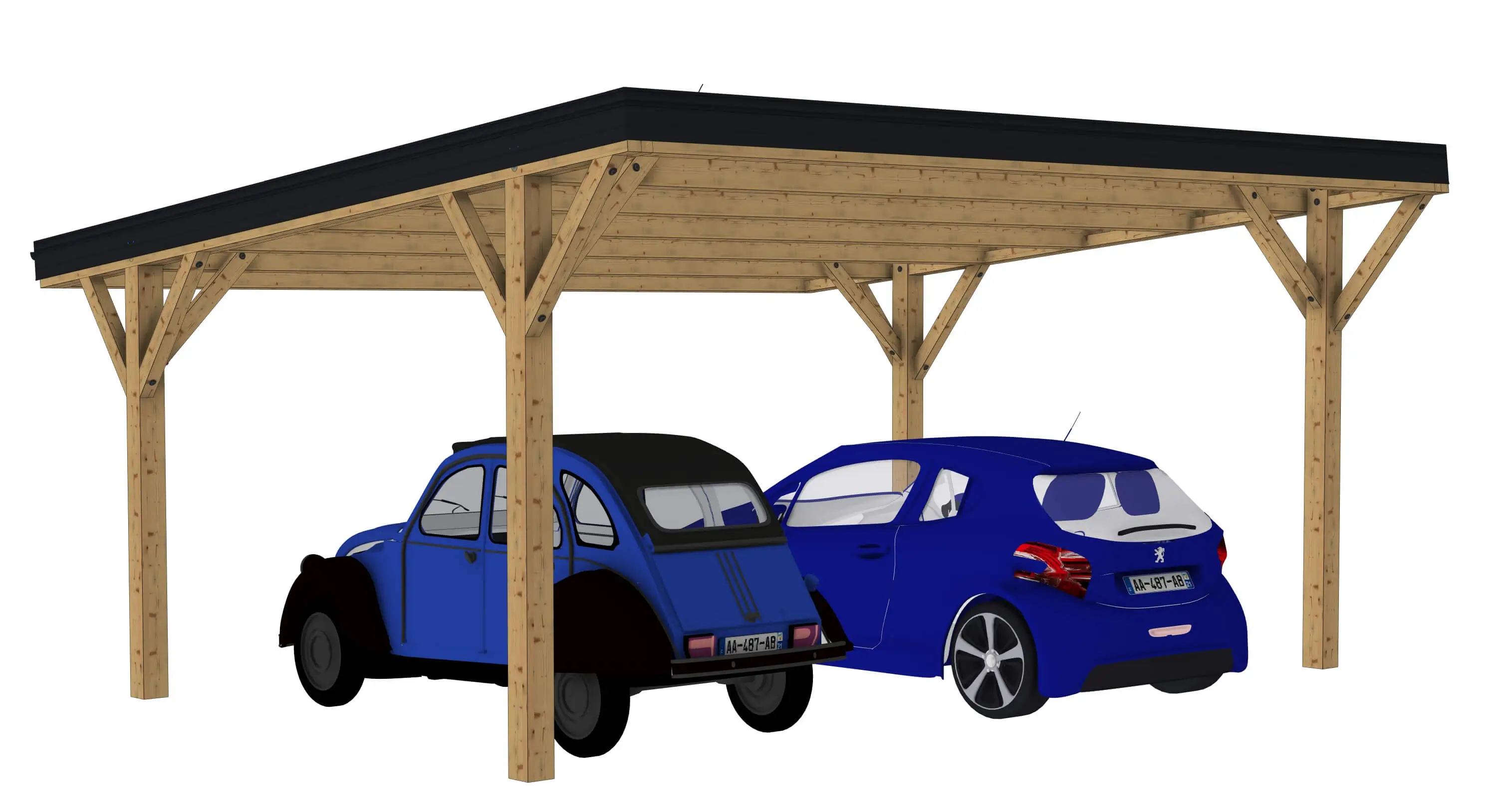 Plan carport bois : Le couvre toit duo