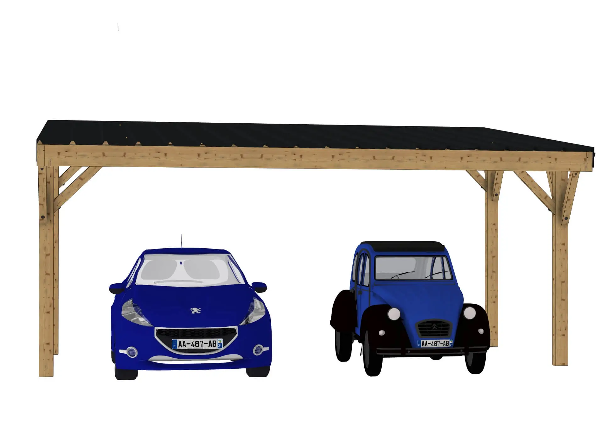 Plan carport bois : Le couvre toit duo