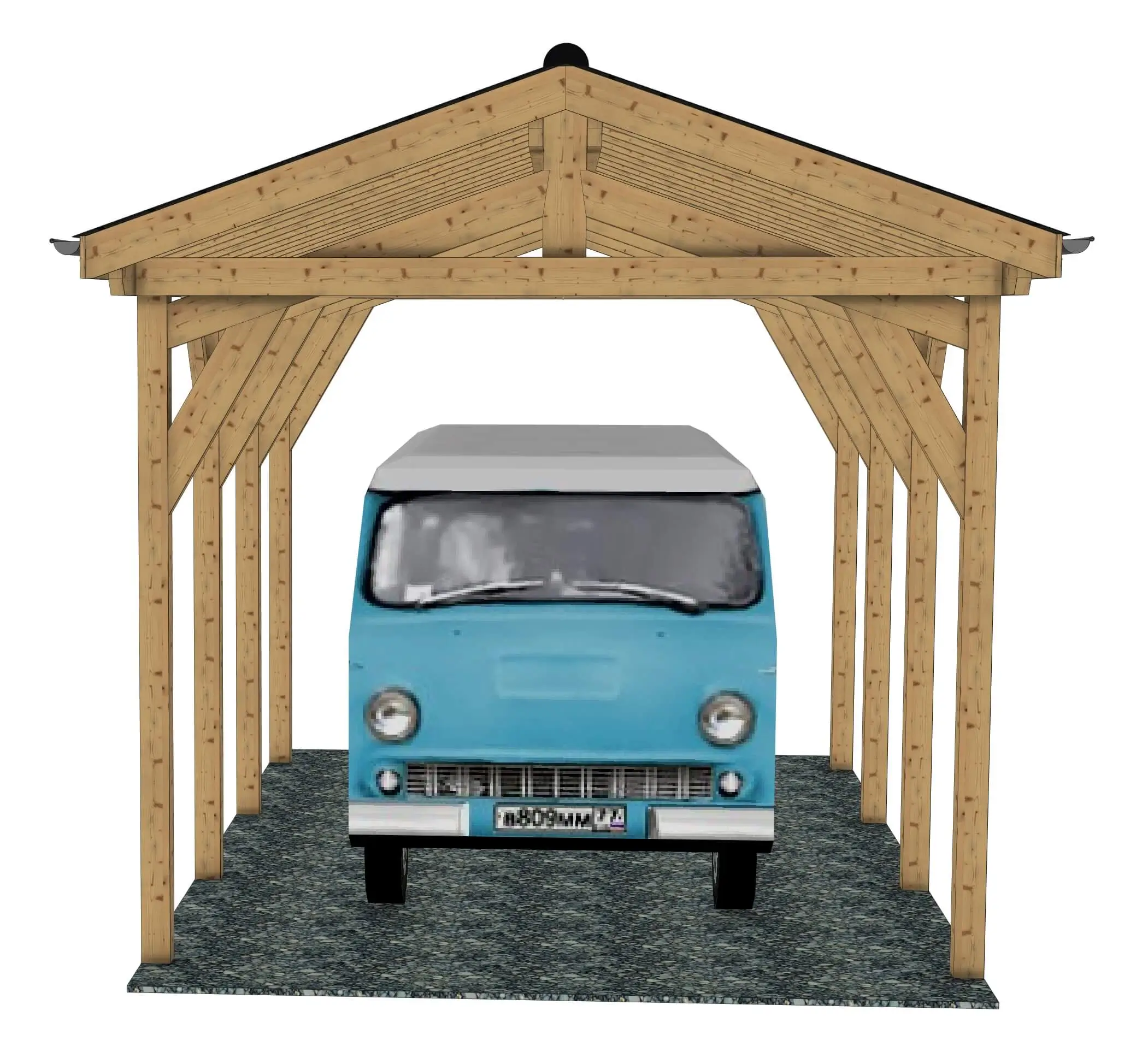 Plan carport bois pour camping car : Le Belvédère