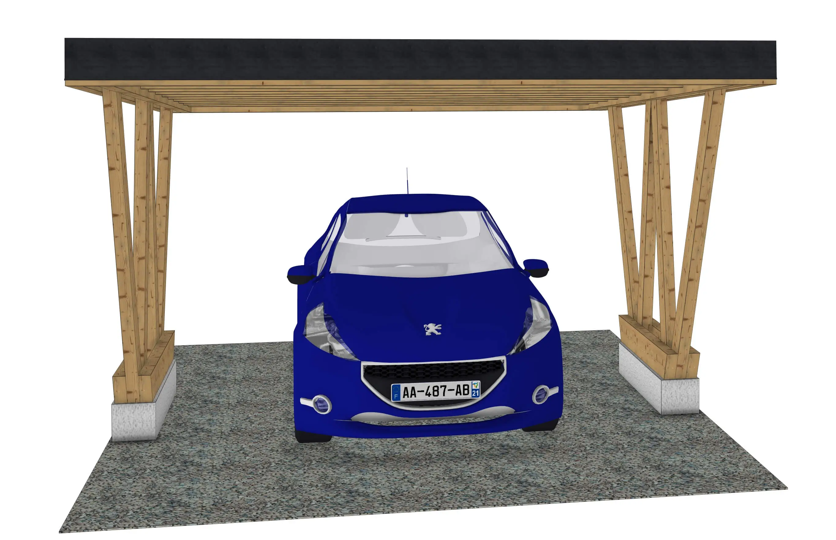 Plan carport bois : L'Horizon