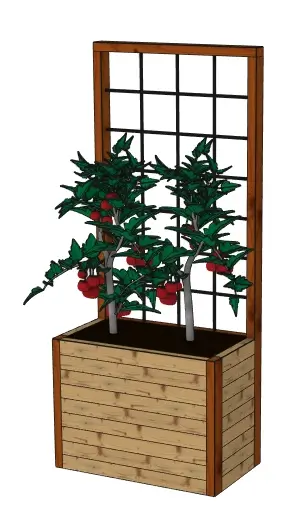 Plan jardinière bois pdf avec treillis : La Grimpante