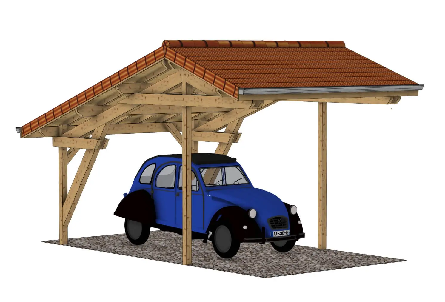 Plan carport bois  : L'Asymétrik