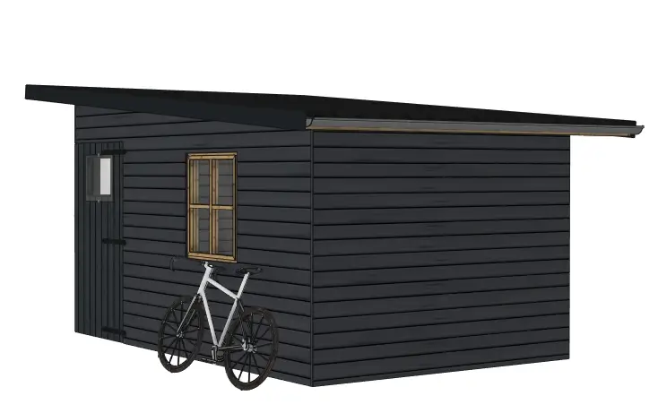 Plan abri de jardin 12 m² : L’Angle Ouvert