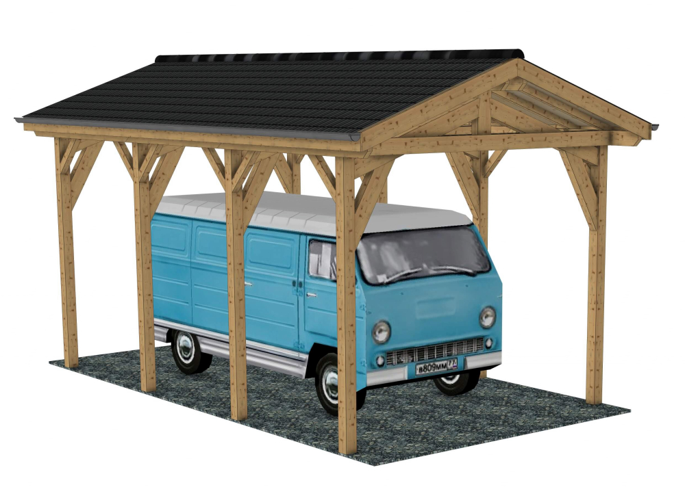 Plan carport bois pour camping car : Le Belvédère