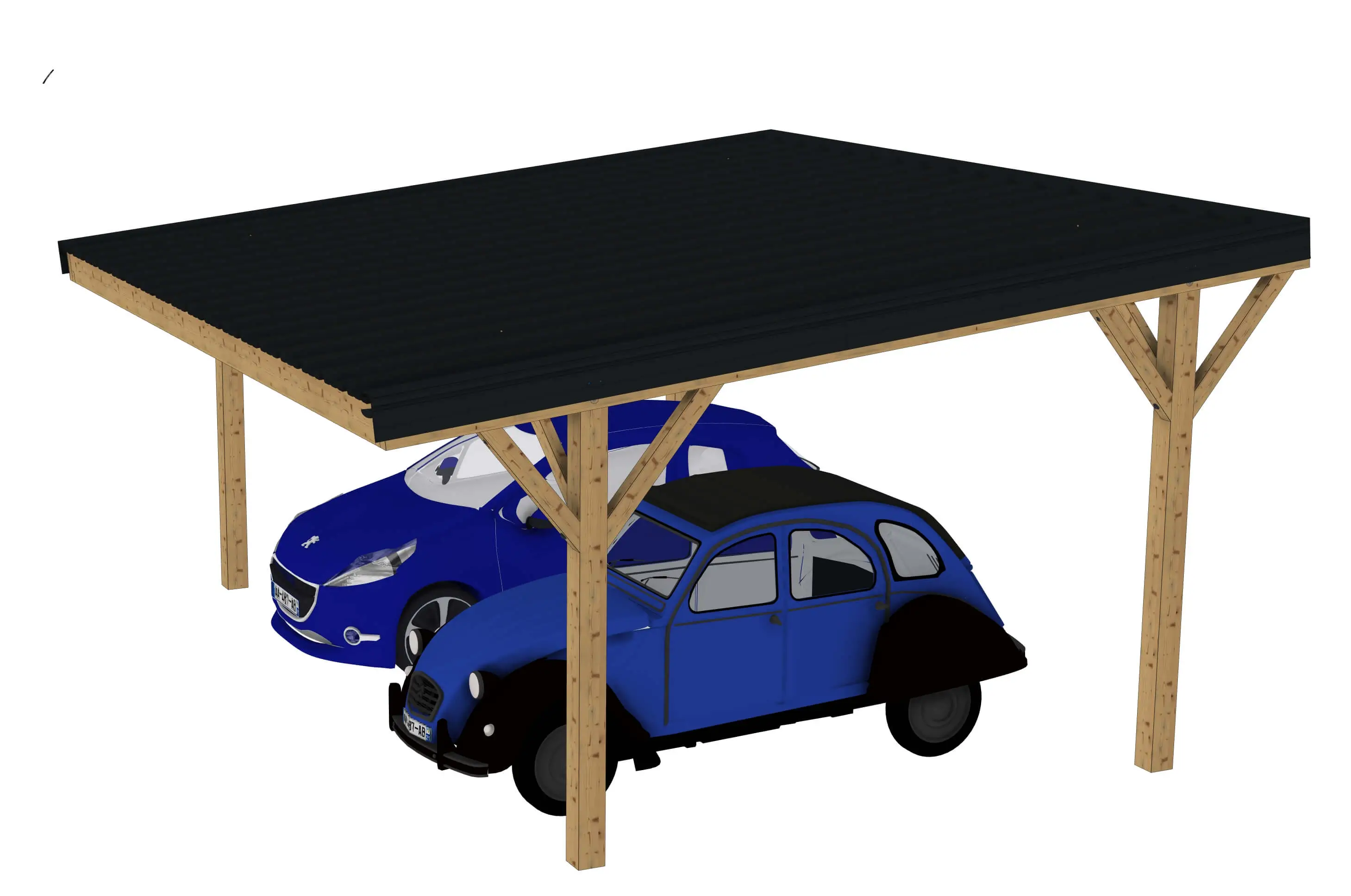 Plan carport bois : Le couvre toit duo