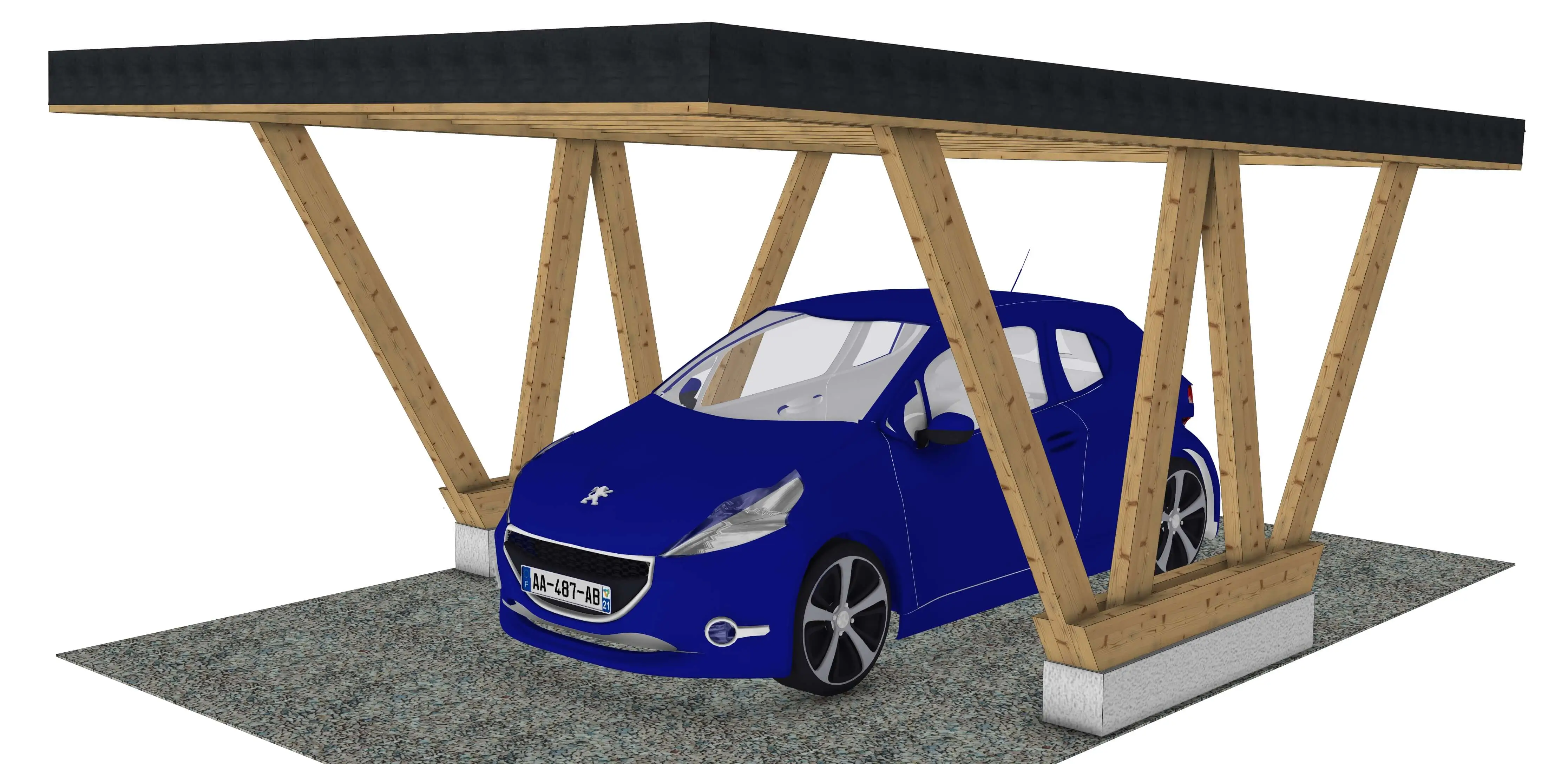 Plan carport bois : L'Horizon
