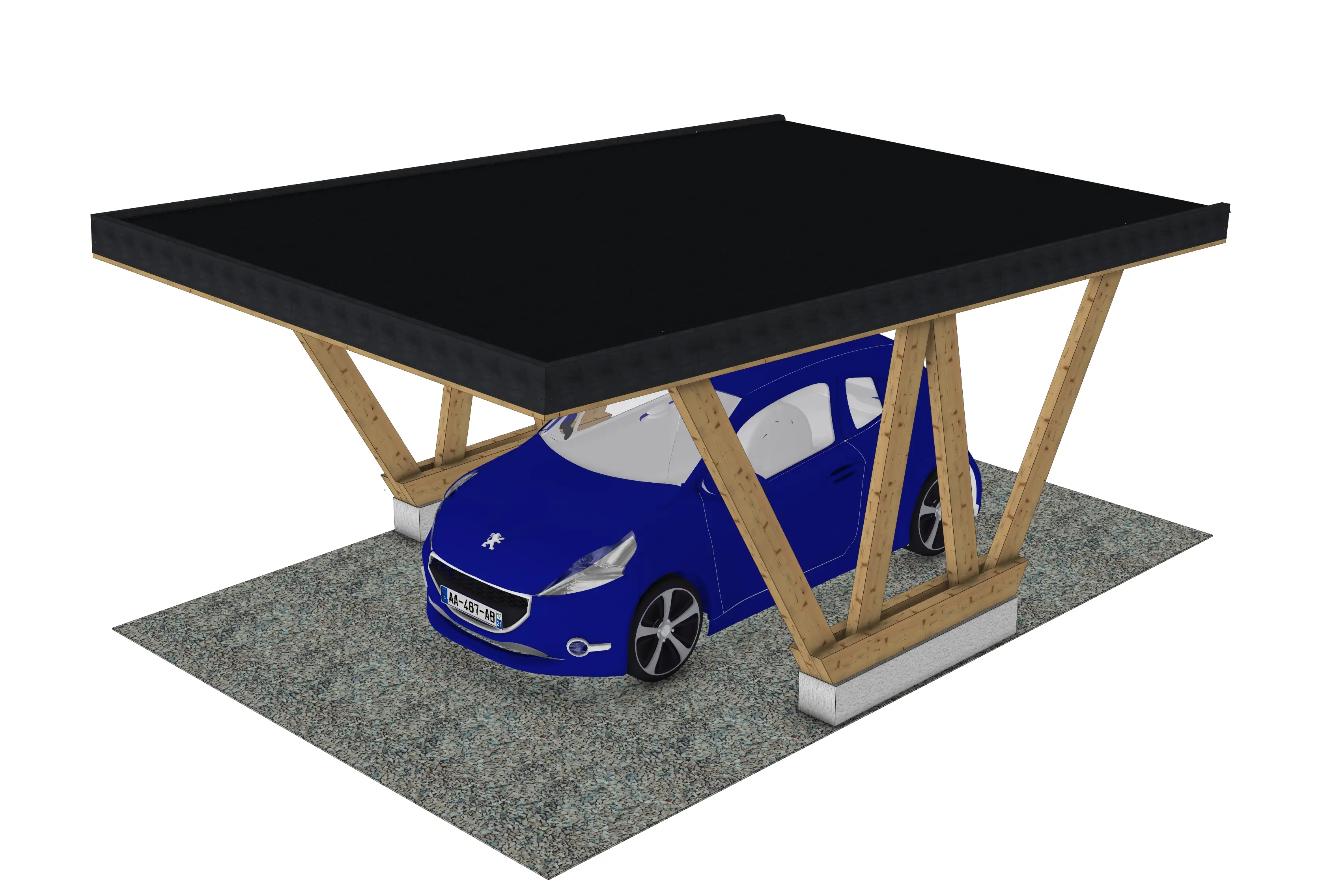 Plan carport bois : L'Horizon