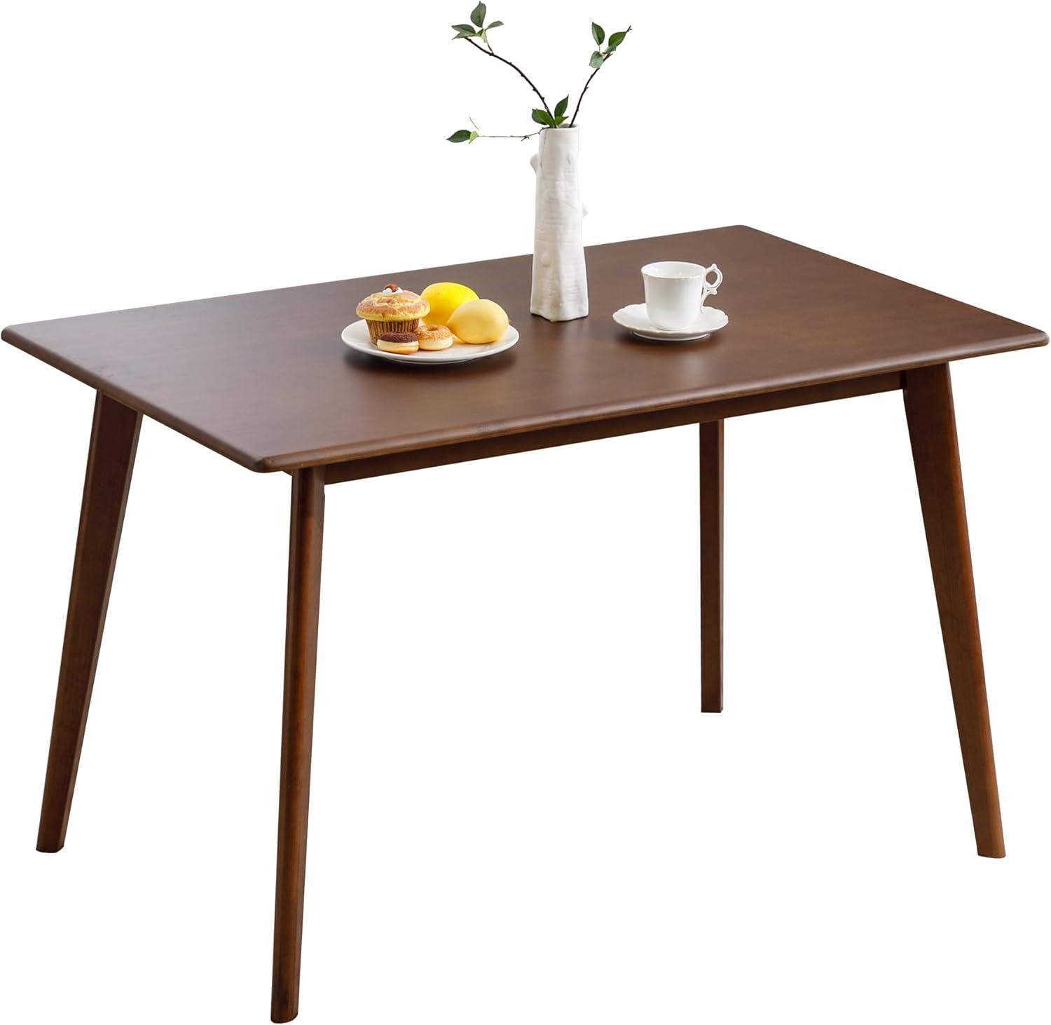 Dining Table Rectangular Kitchen Dining Room 100% Solid Bamboo Wooden Square Mid Century Table for Small Space 47 inch Chestnut Brown