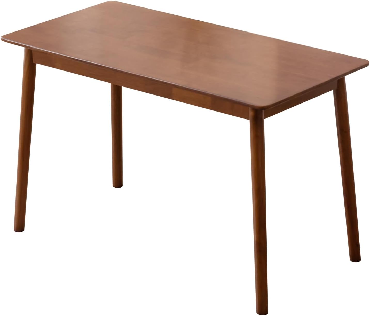 Rectangular Kitchen Solid Wood Dining Table 46.8 inches Legs Sturdy Natural Rubber Wood and Walnut Color (Walnut)