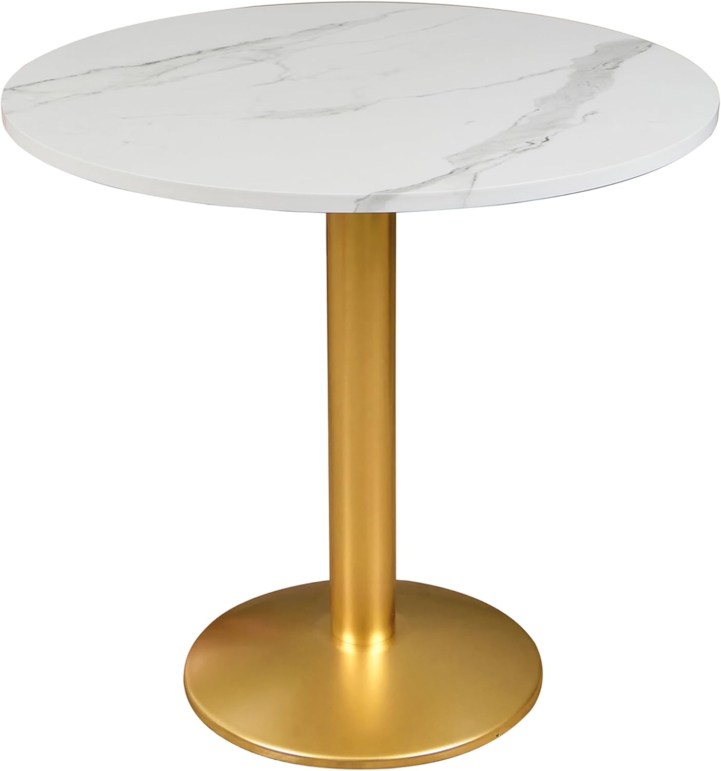Round Modern Dinning Table 30 inches Bistro Table Tulip Table with Faux Marble top,Easy Assemble,Sturdy Metal Frame Diameter 30in*H28.54in