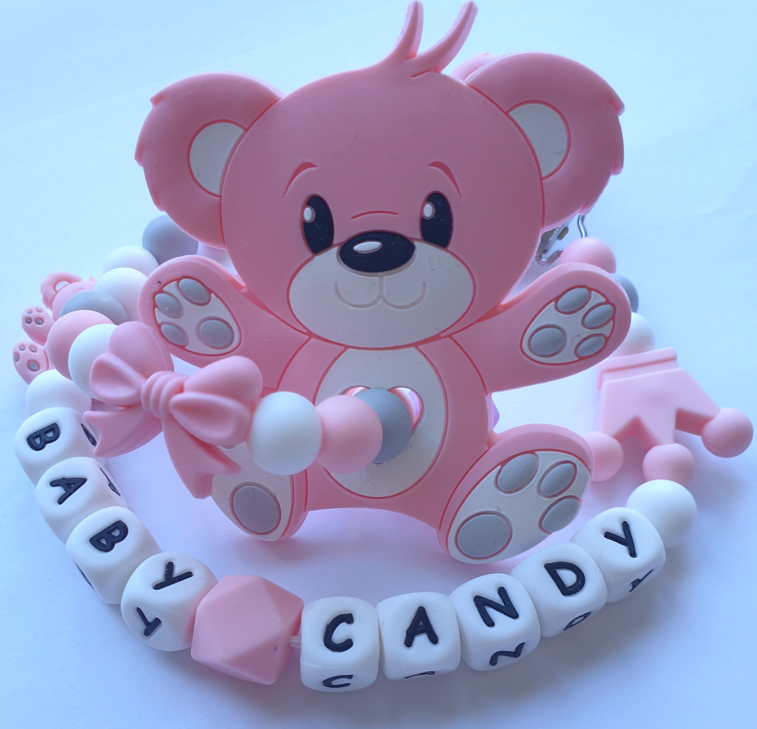 Baby Candy čiulptuko laikiklis ir kramtukas su apyranke