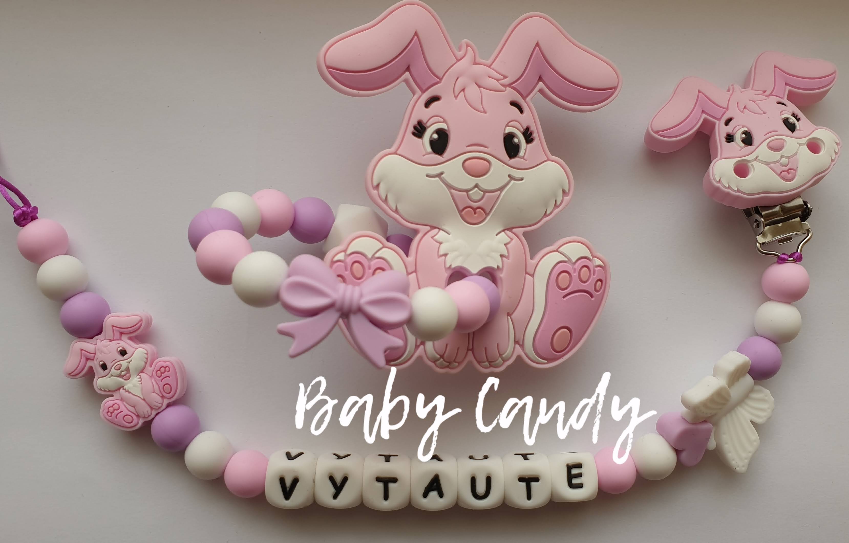 Baby Candy čiulptuko laikiklis ir kramtukas su apyranke