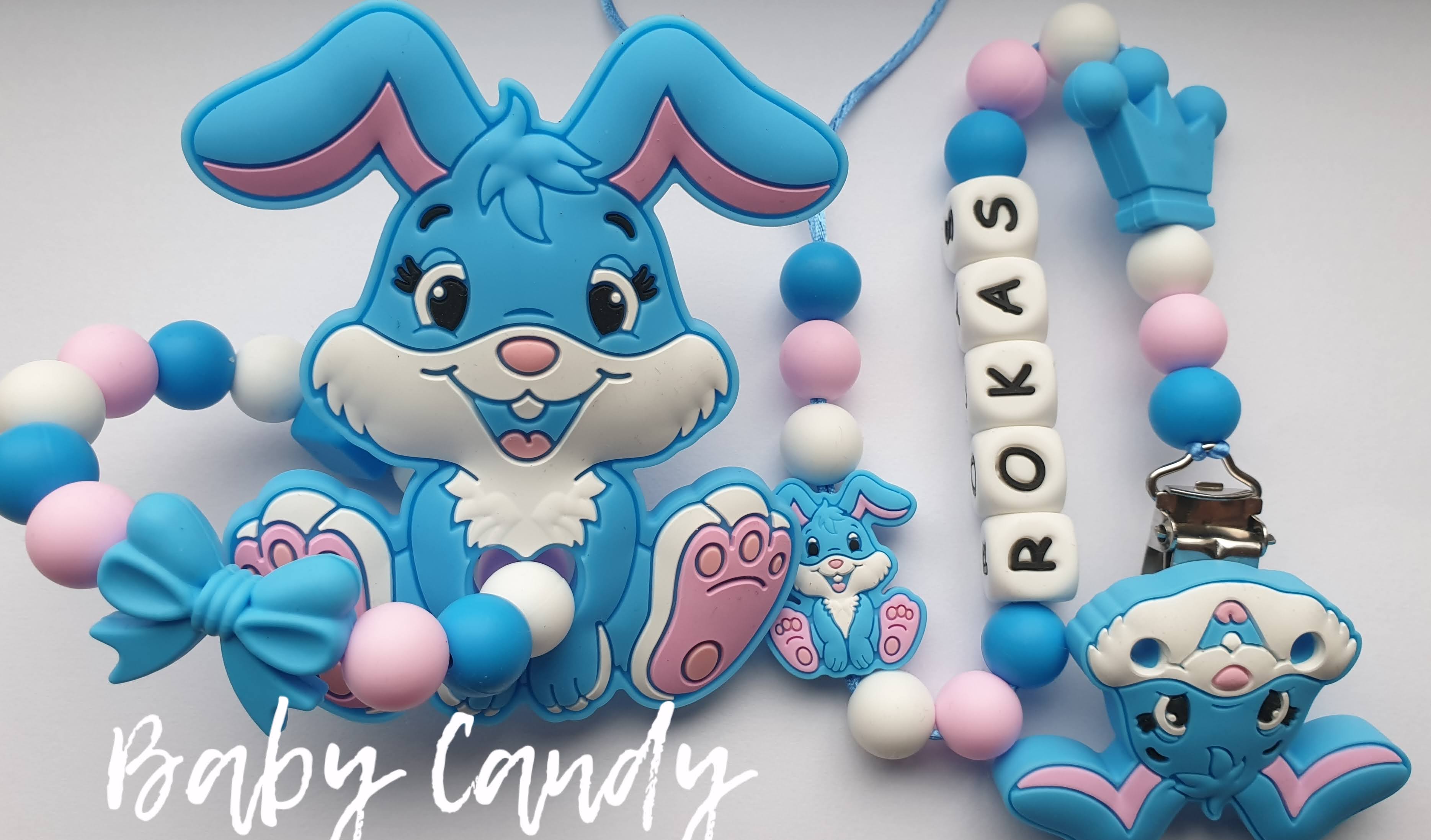 Baby Candy čiulptuko laikiklis ir kramtukas su apyranke