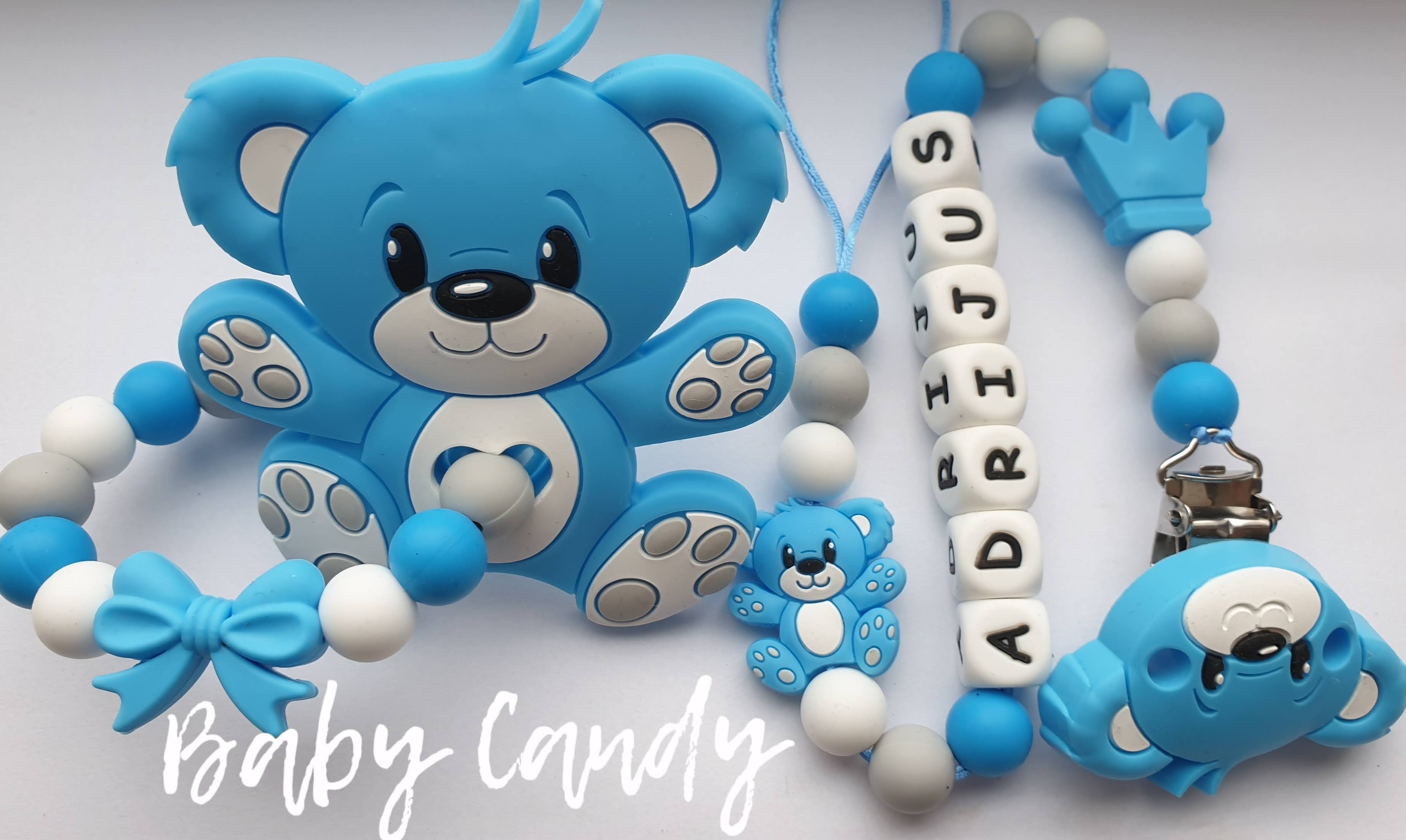 Baby Candy čiulptuko laikiklis ir kramtukas su apyranke