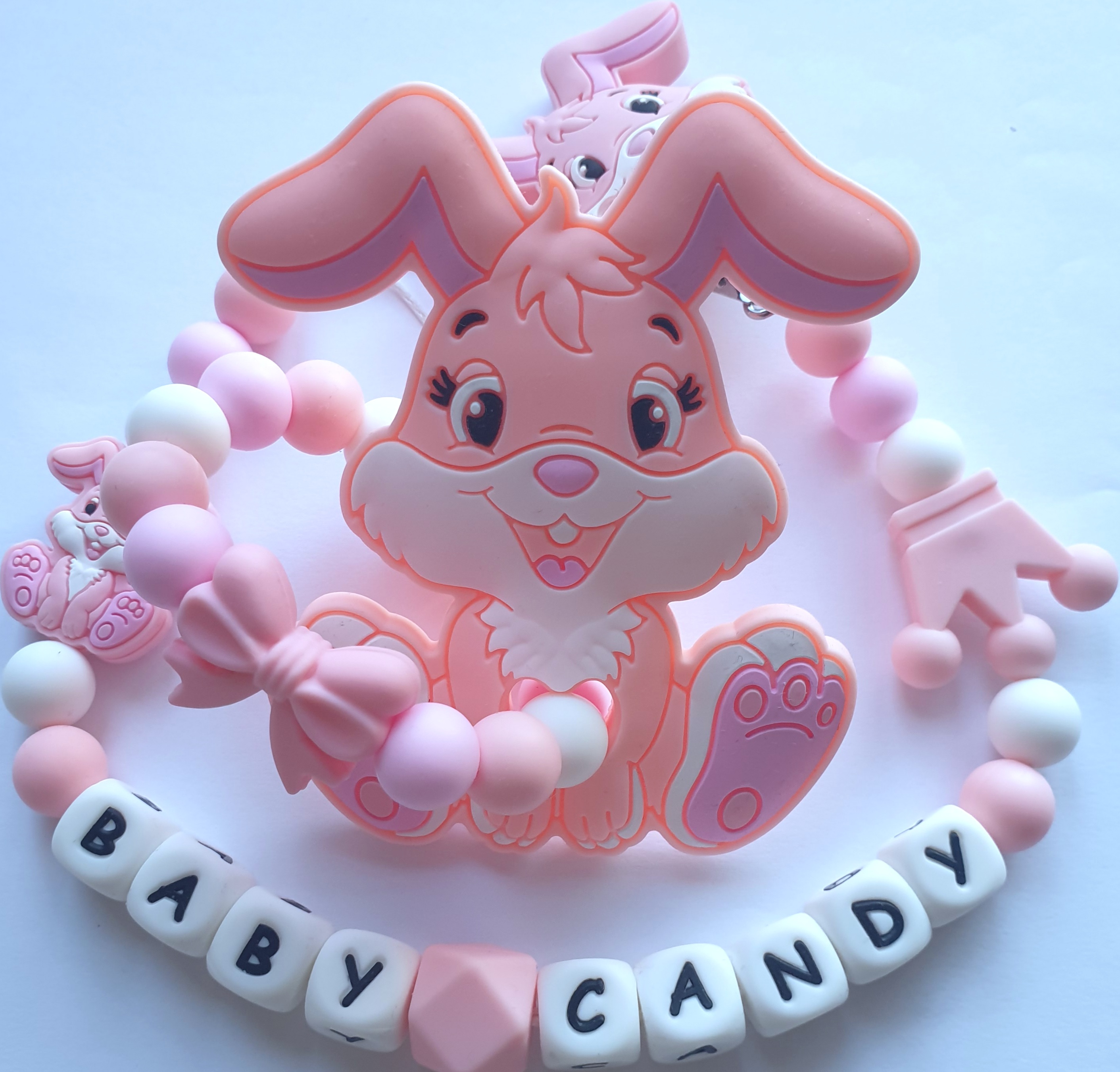 Baby Candy čiulptuko laikiklis ir kramtukas su apyranke