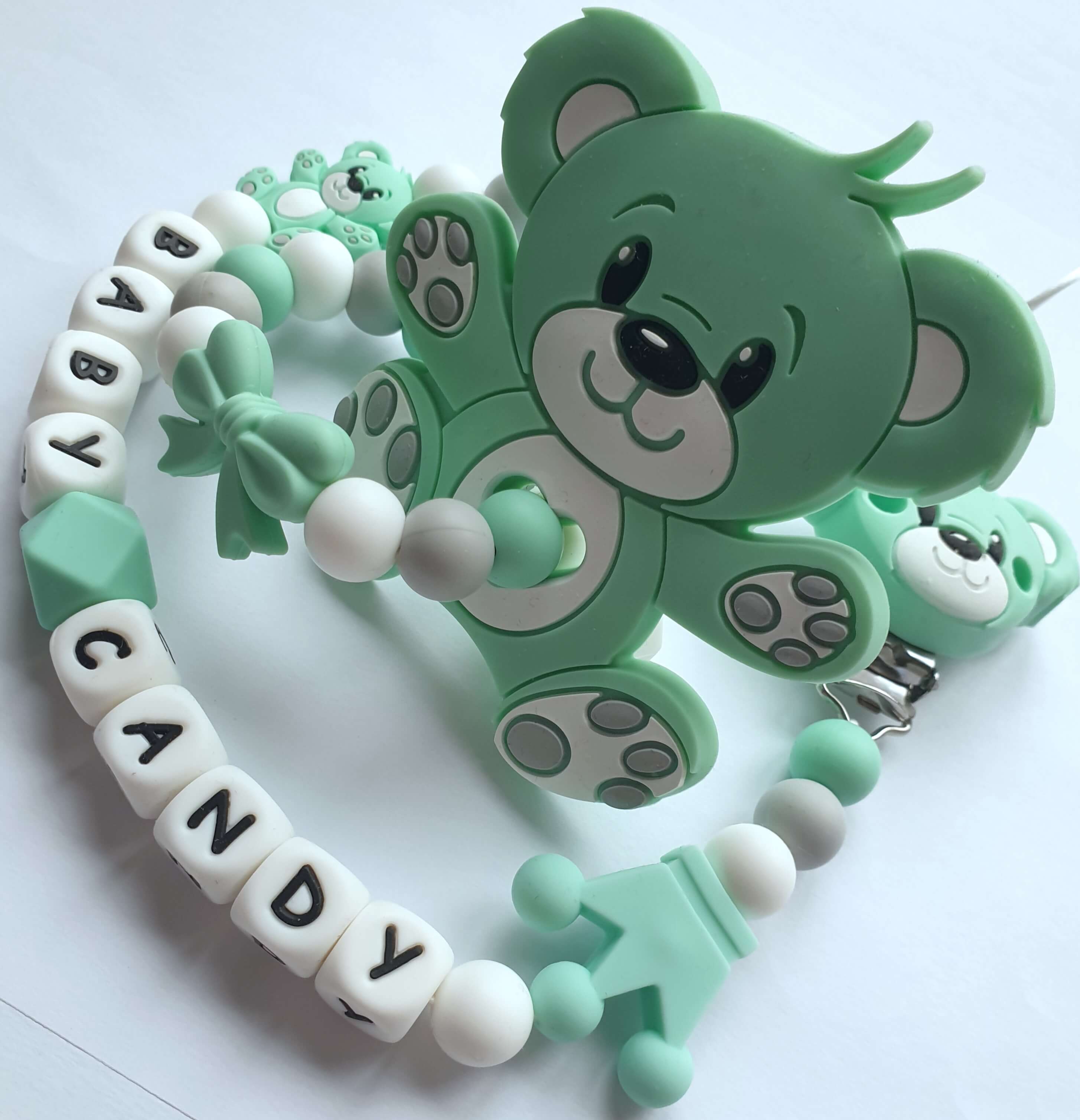 Baby Candy čiulptuko laikiklis ir kramtukas su apyranke