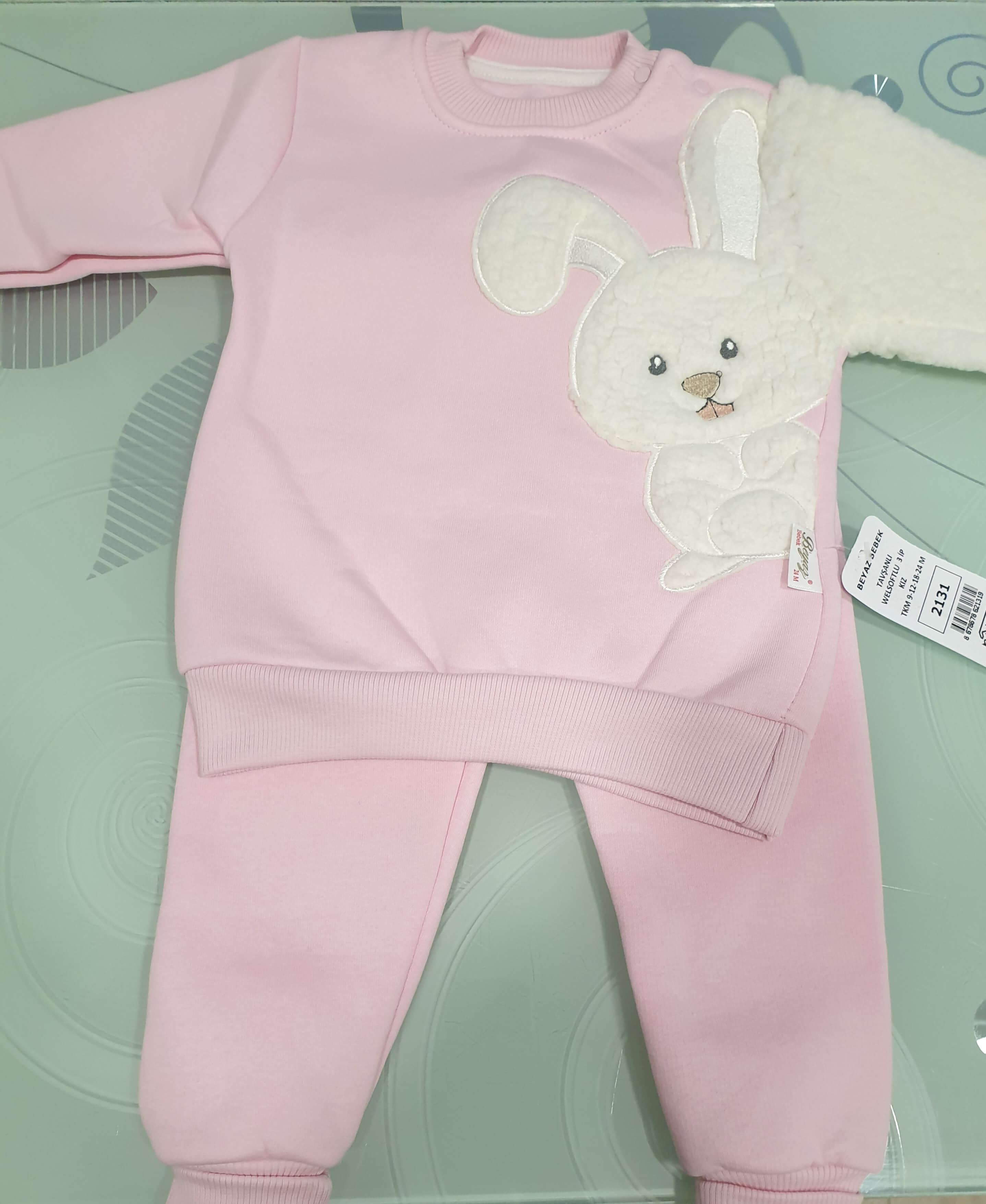 Pašiltintas kūdikių kostiumėlis su zuikučiu 