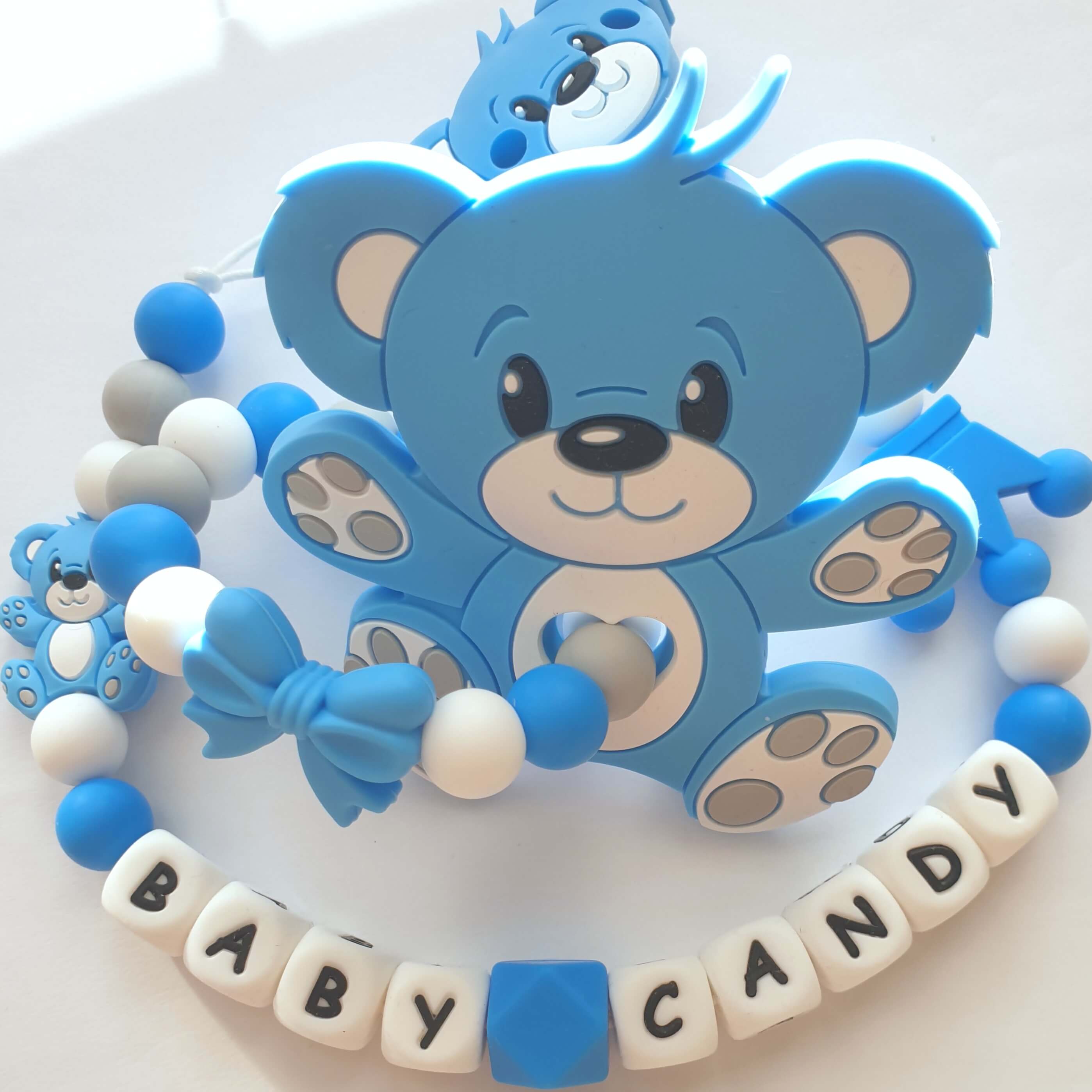 Baby Candy čiulptuko laikiklis ir kramtukas su apyranke