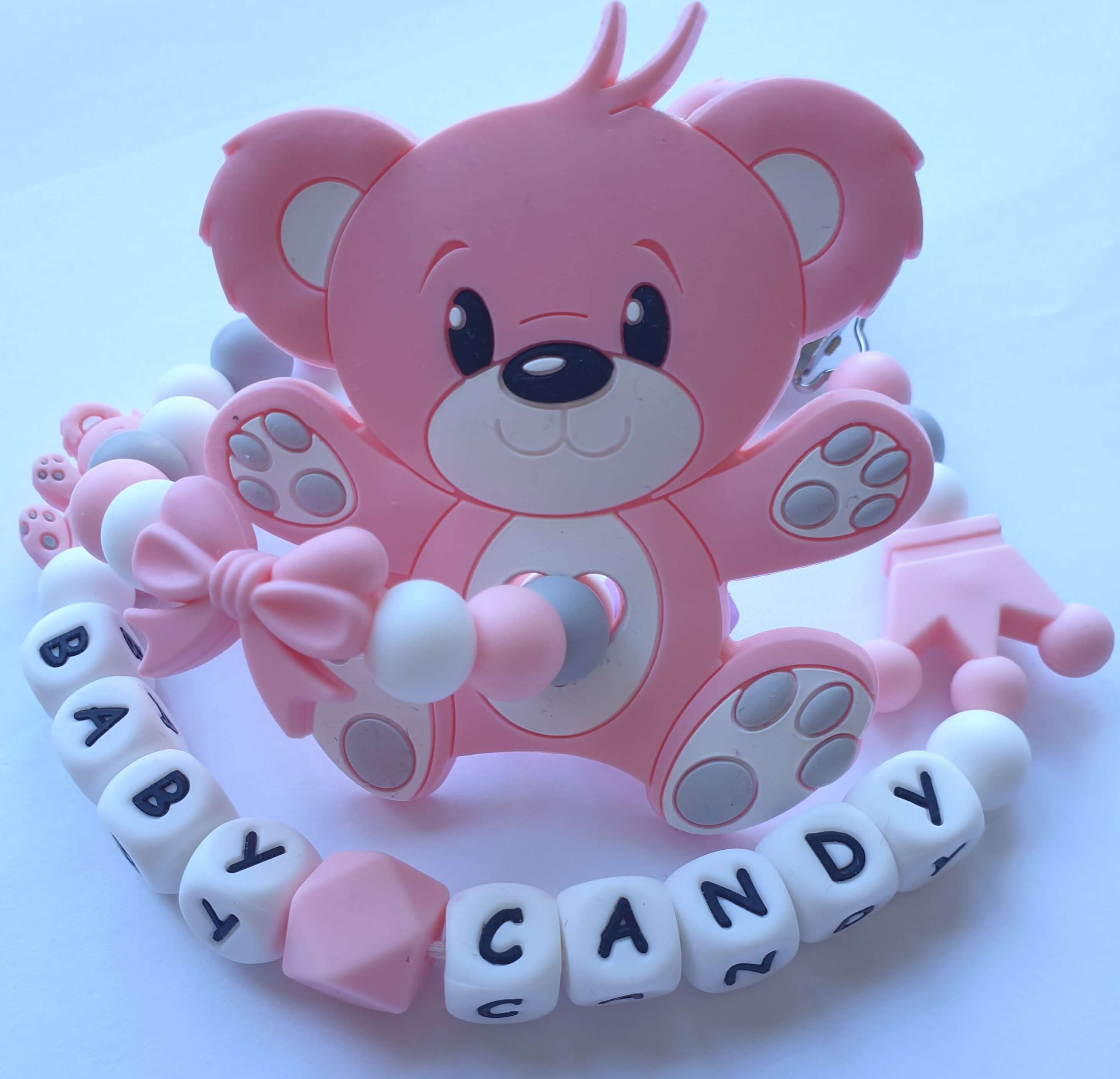 Baby Candy čiulptuko laikiklis ir kramtukas su apyranke