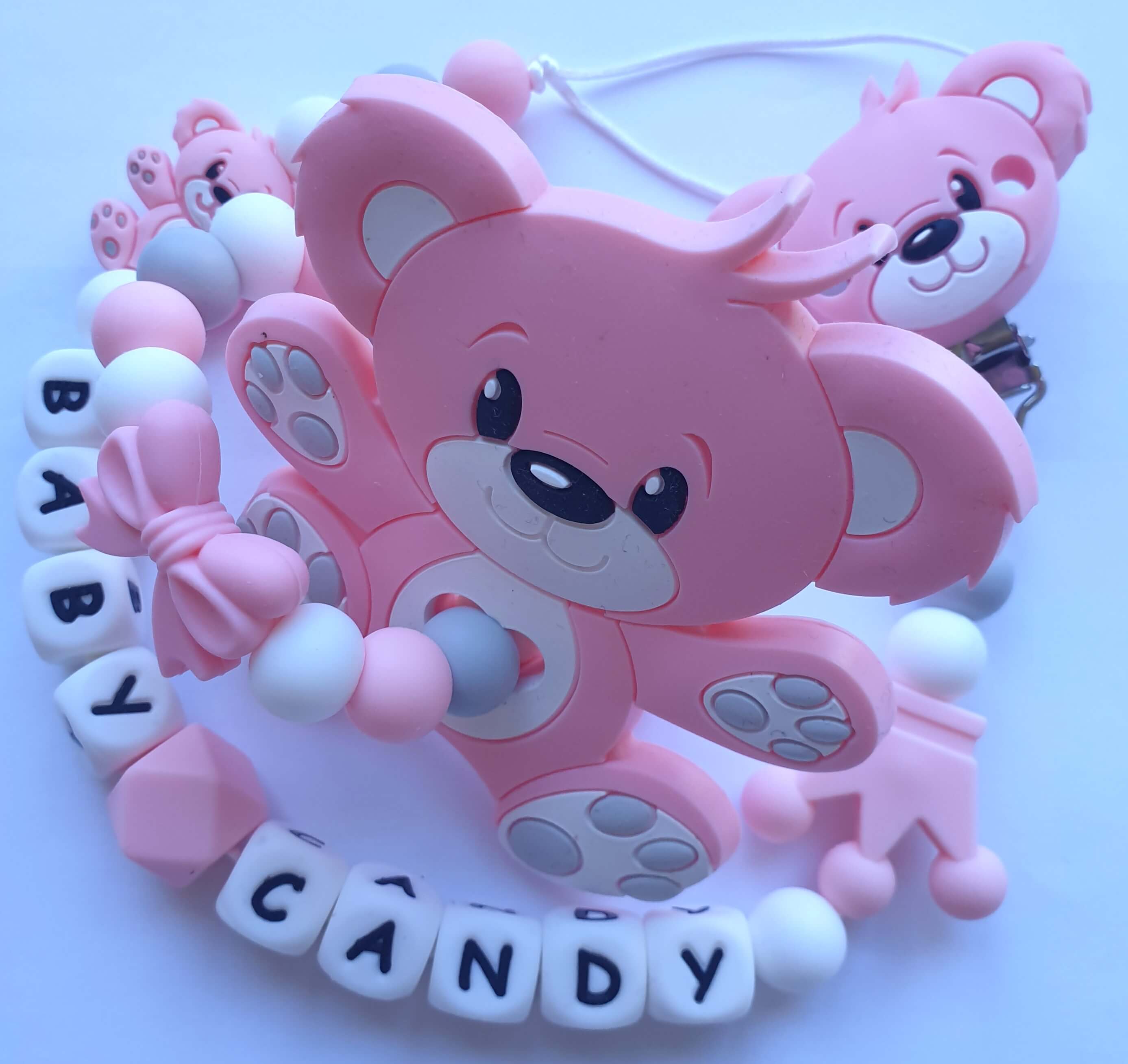 Baby Candy čiulptuko laikiklis ir kramtukas su apyranke