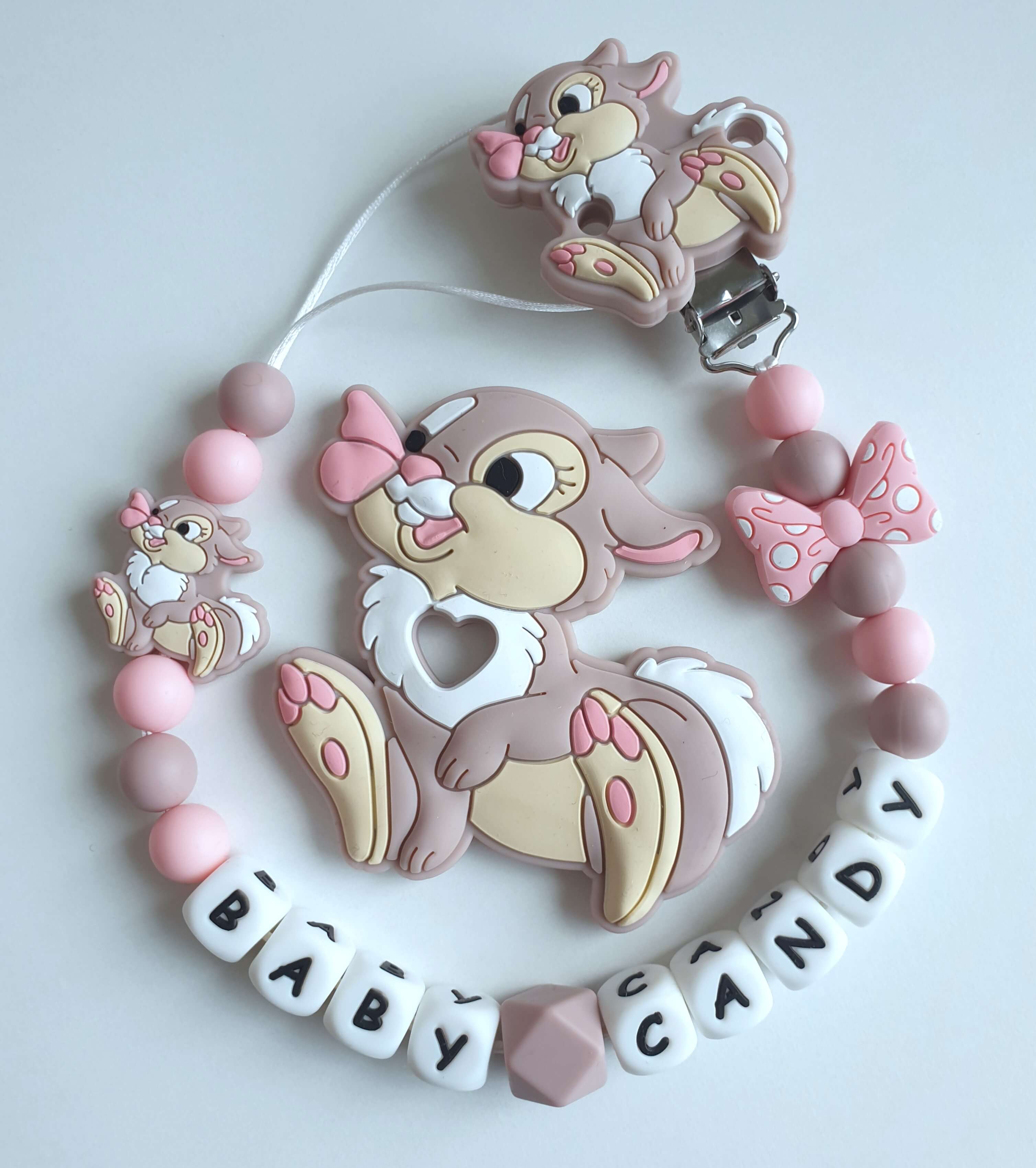 Čiulptuko laikiklis ir kramtukas "Kiškis"