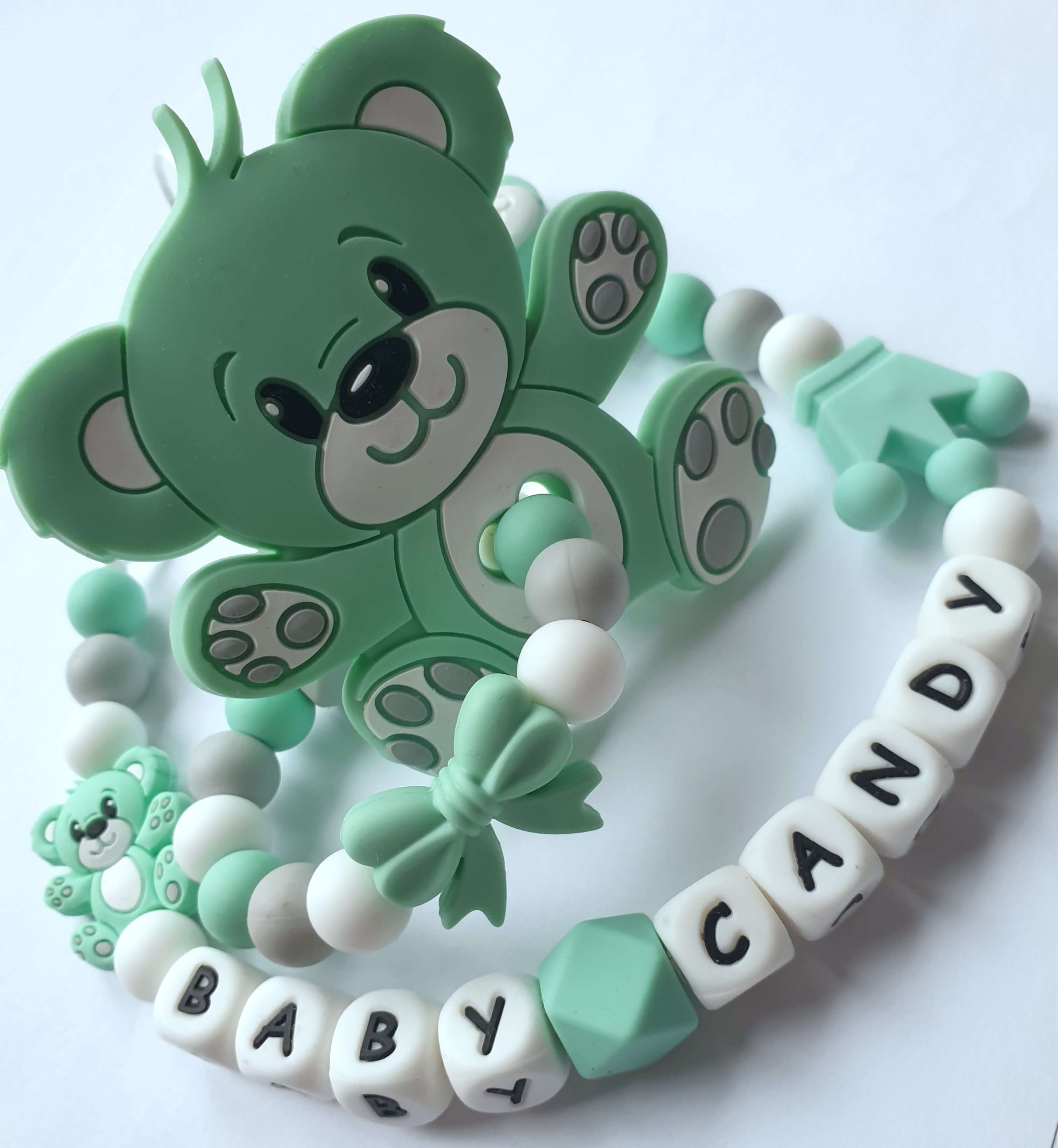 Baby Candy čiulptuko laikiklis ir kramtukas su apyranke