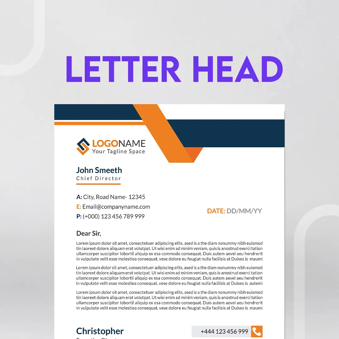 Custom Letterhead Design (8.27" x 11")