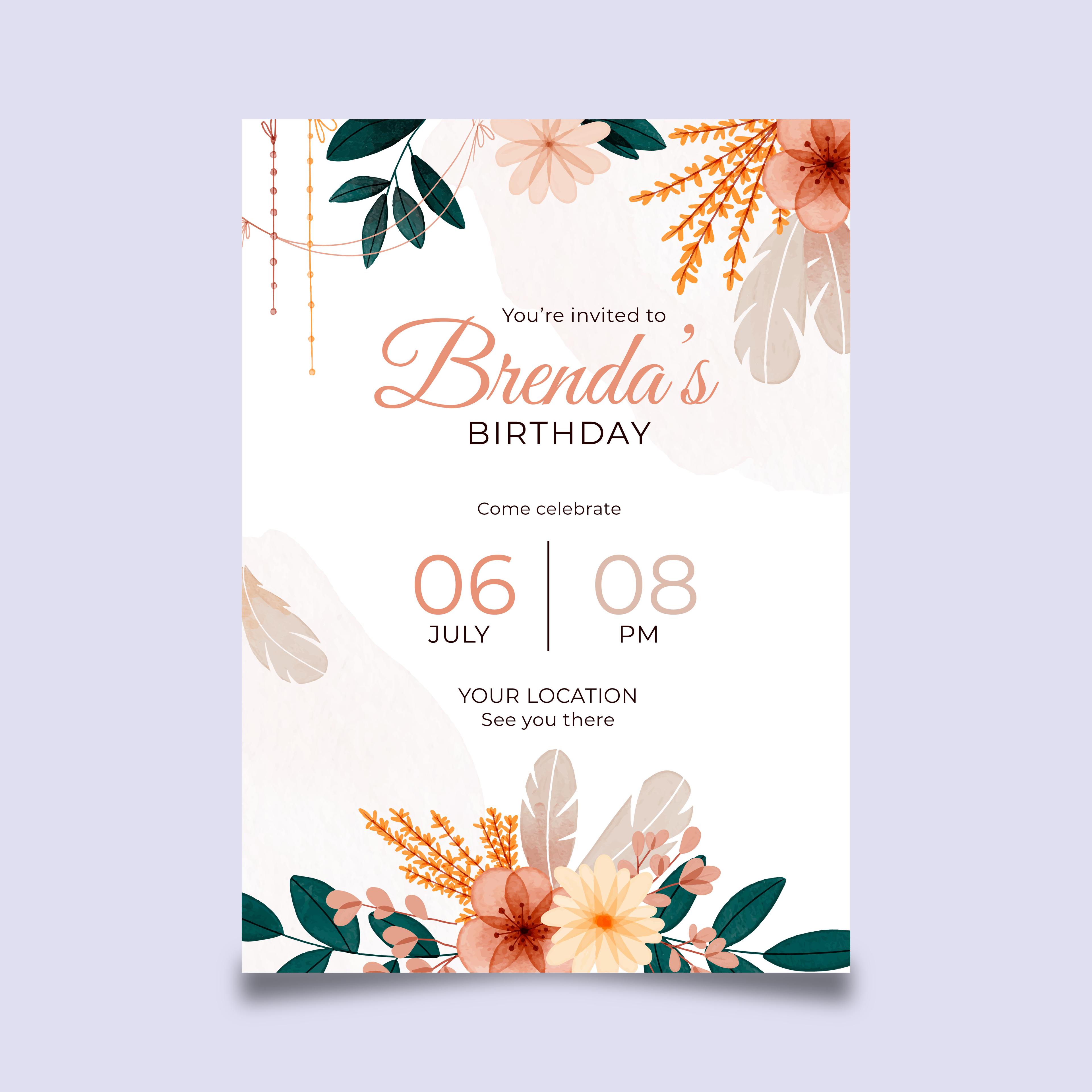 Birthday Invitation (Template Based)